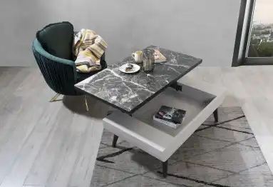 MT 112 SİYAH ORTA SEHPA MERMER