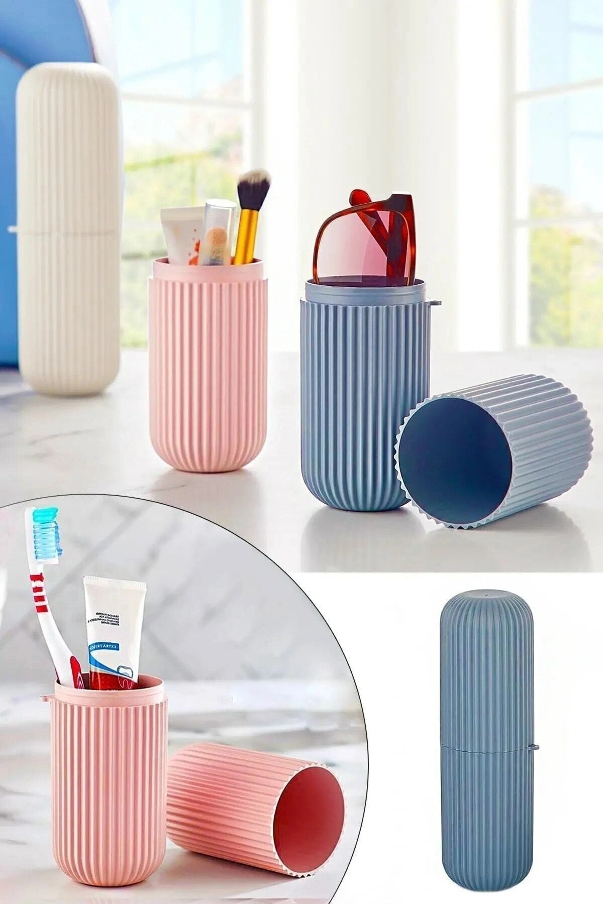 Organizer Seyahat Tipi Aksesuar Taşıma Kabı Gözlük Diş Macunu Saklama Kutusu Makyaj Fırçası Kutusu