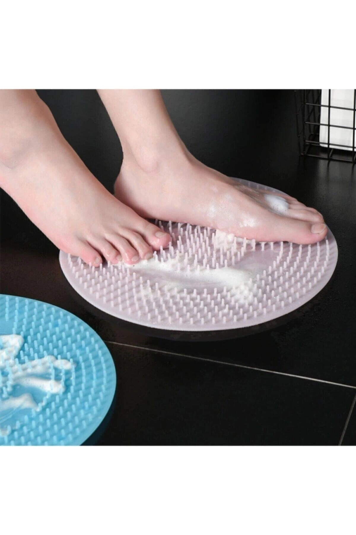 Vantuzlu Banyo Fırçası Masaj Pedi Sırt Ayak Kesesi Yıkama Aleti Lifi