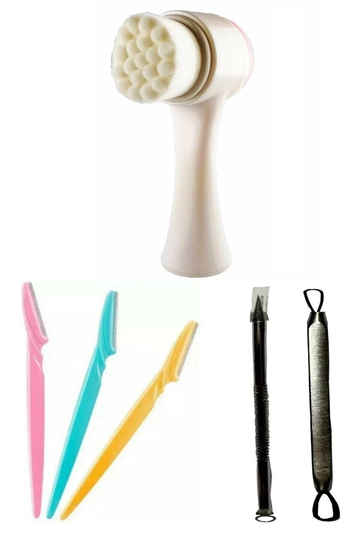 Yüz Temizleme Fırçası _tineke Üçlü Kaş Usturası Ve 2 Li Akne Temizleyici Komedon