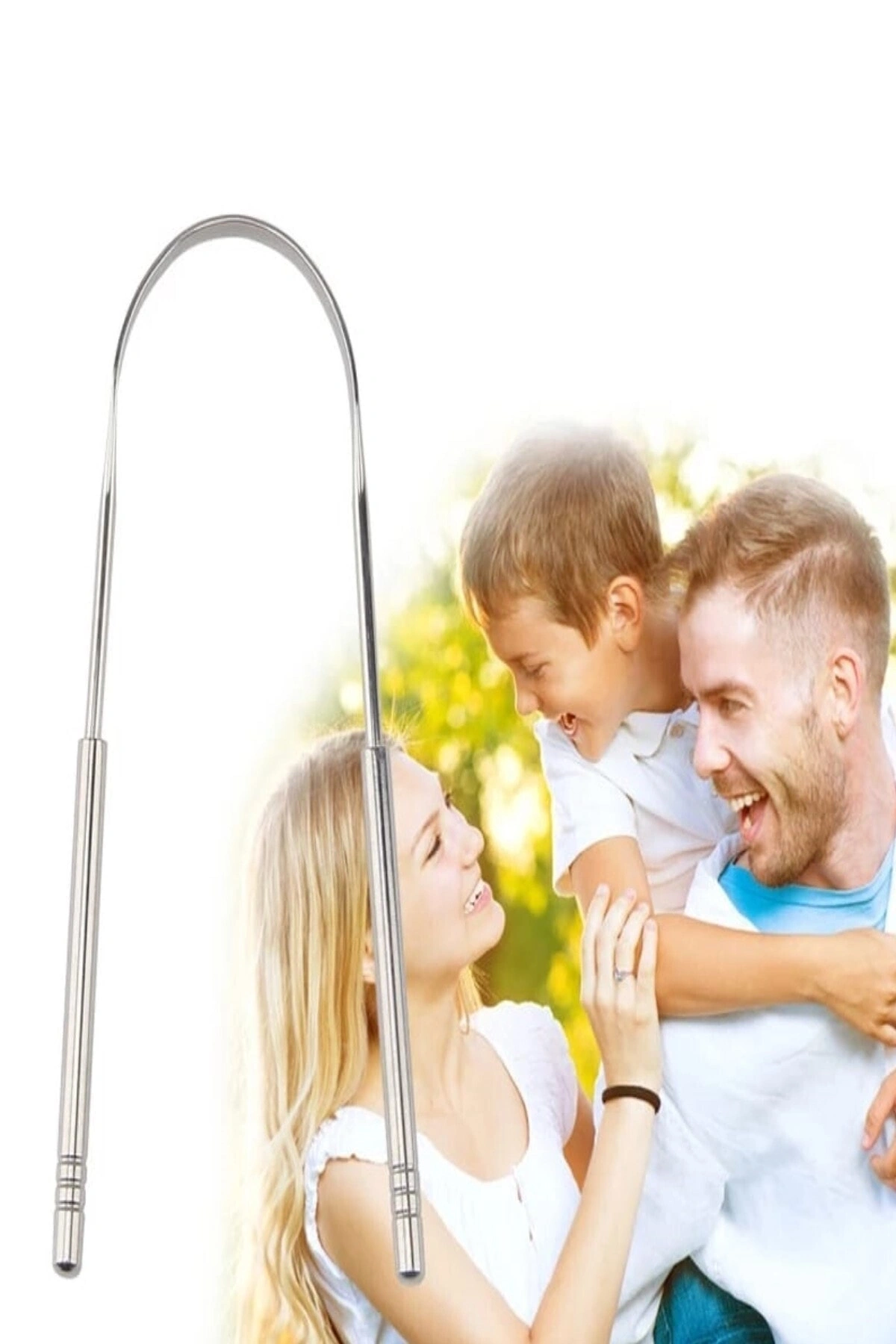 Metal Dil Temizleme Dil Sıyırıcı Dil Temizleyici Gümüş Hilal Çelik Paslanmaz Hijyenik