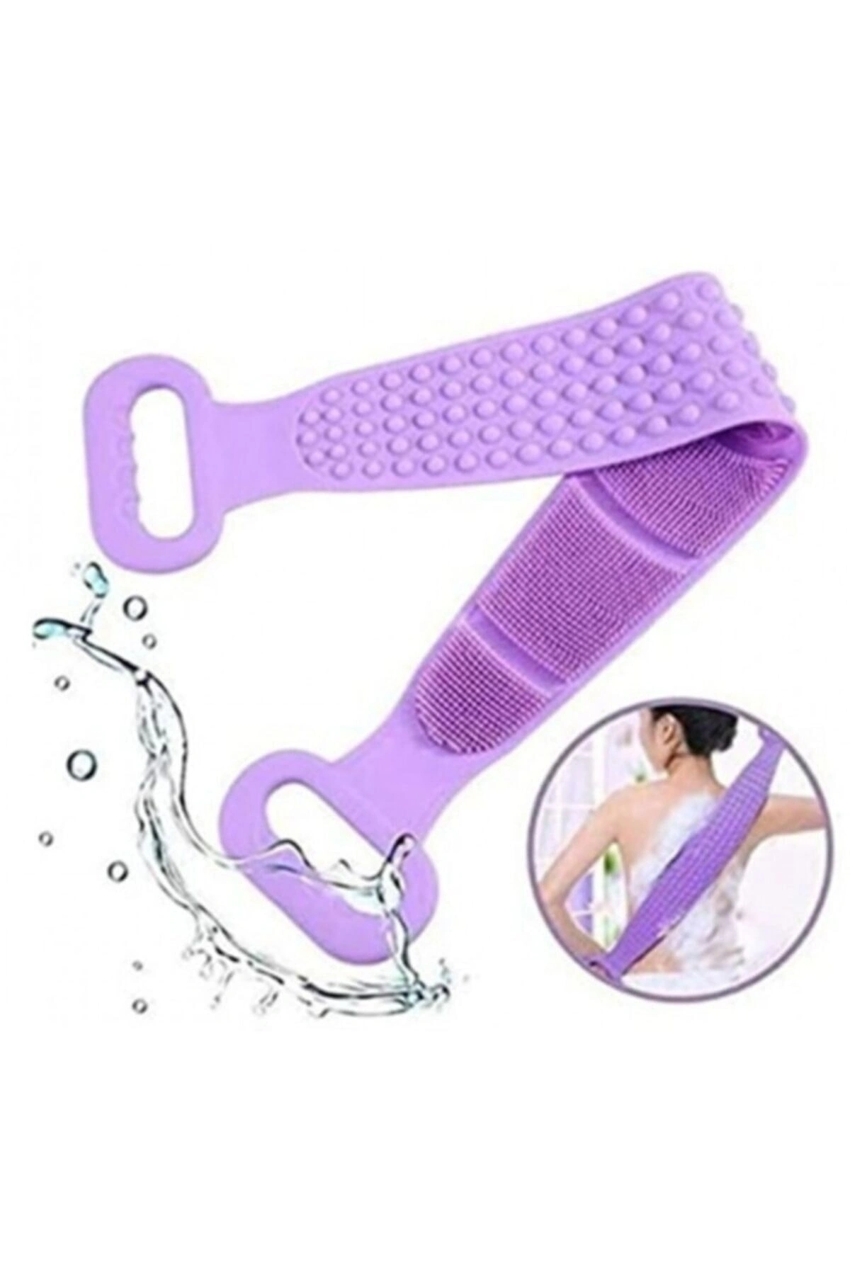Banyo Sırt Kesesi Çift Taraflı Silikon Cilt Temizleme Fırçası 60 Cm ( 1 Adet )