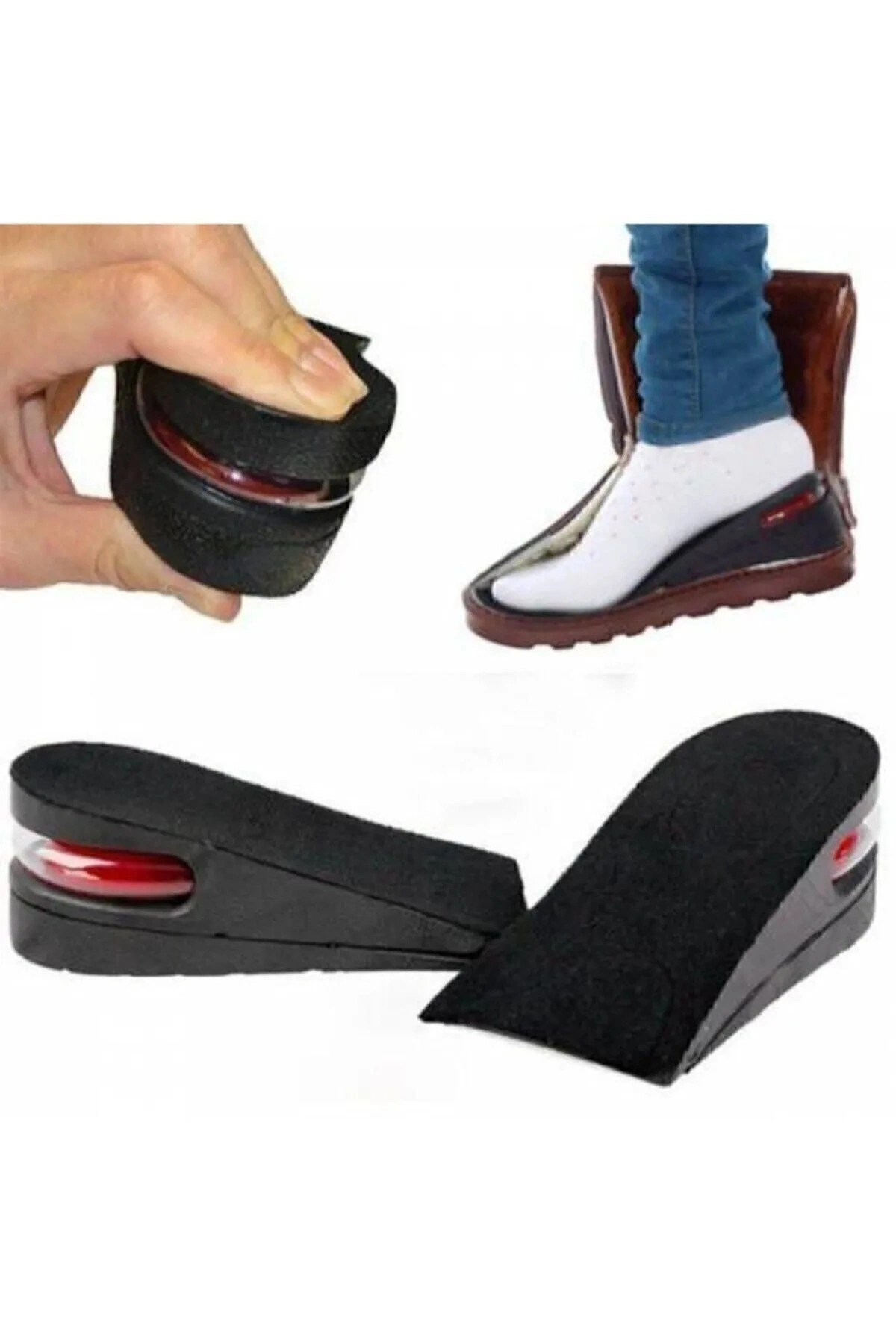 Ünisex 5 Cm Tam Boy Uzatıcı Tabanlık Hava Yastıklı Uzatan Ayakkabı Tabanlığı Gizli Topuk Yükselten