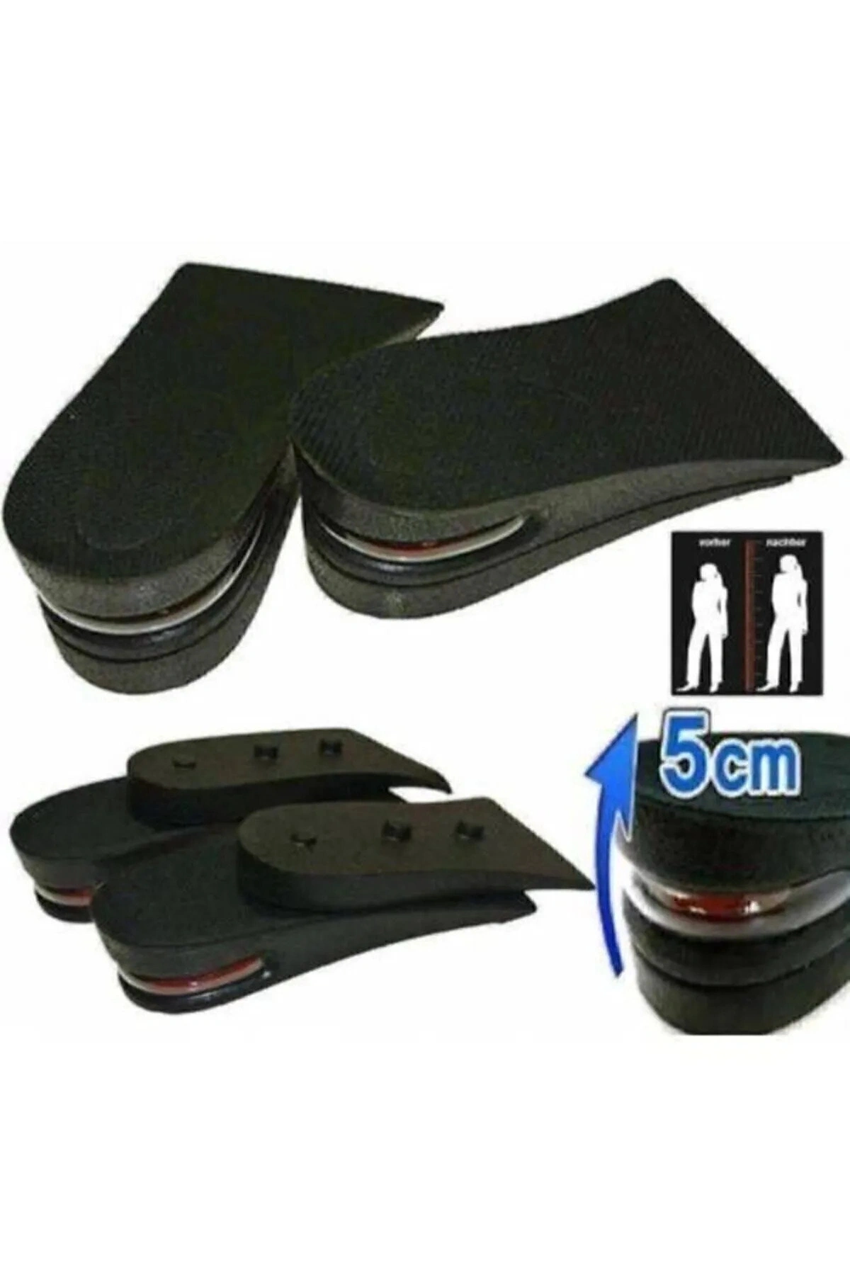 Ünisex 5 Cm Tam Boy Uzatıcı Tabanlık Hava Yastıklı Uzatan Ayakkabı Tabanlığı Gizli Topuk Yükselten