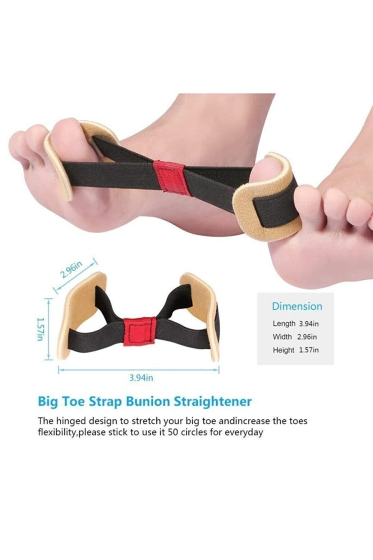 Ayak Baş Parmak Kemik Düzeltici Bunyon Hallux Vagus Egzersiz Lastik Bunyon 1 Adet