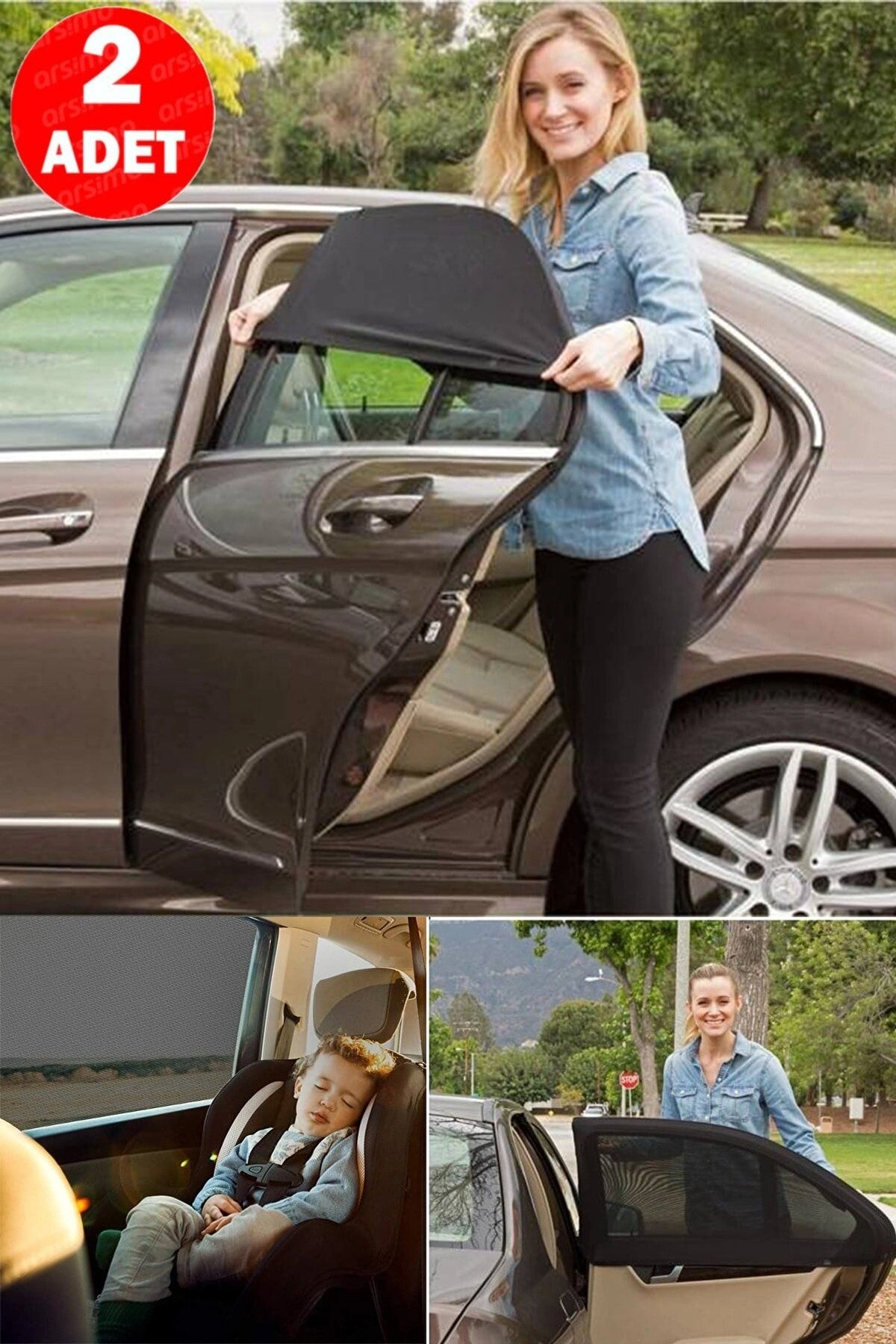 2 Adet Oto Yan Cam Perdesi Araba Arka Güneşlik Araç Anne Bebek Çocuk Perde Arka Koltuk Emzirme Örtü