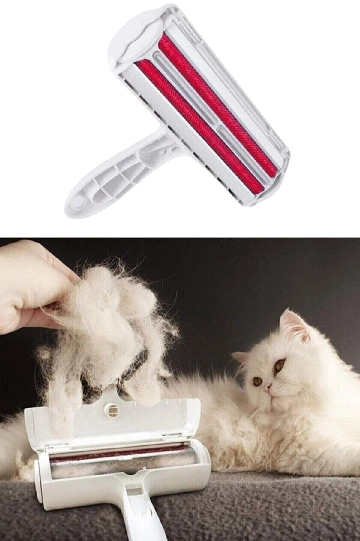 Hazneli Kedi Köpek Tüy Temizleyici Kıl Toz Toplayıcı Gırgır