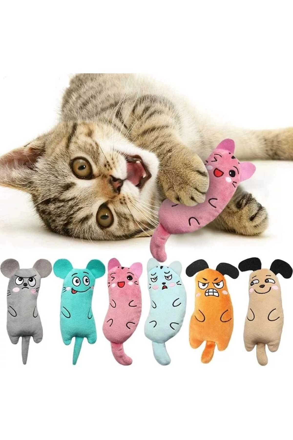 Peluş Kedi Oyuncağı Kedi Otlu Catnipli 6 Çeşit Peluş