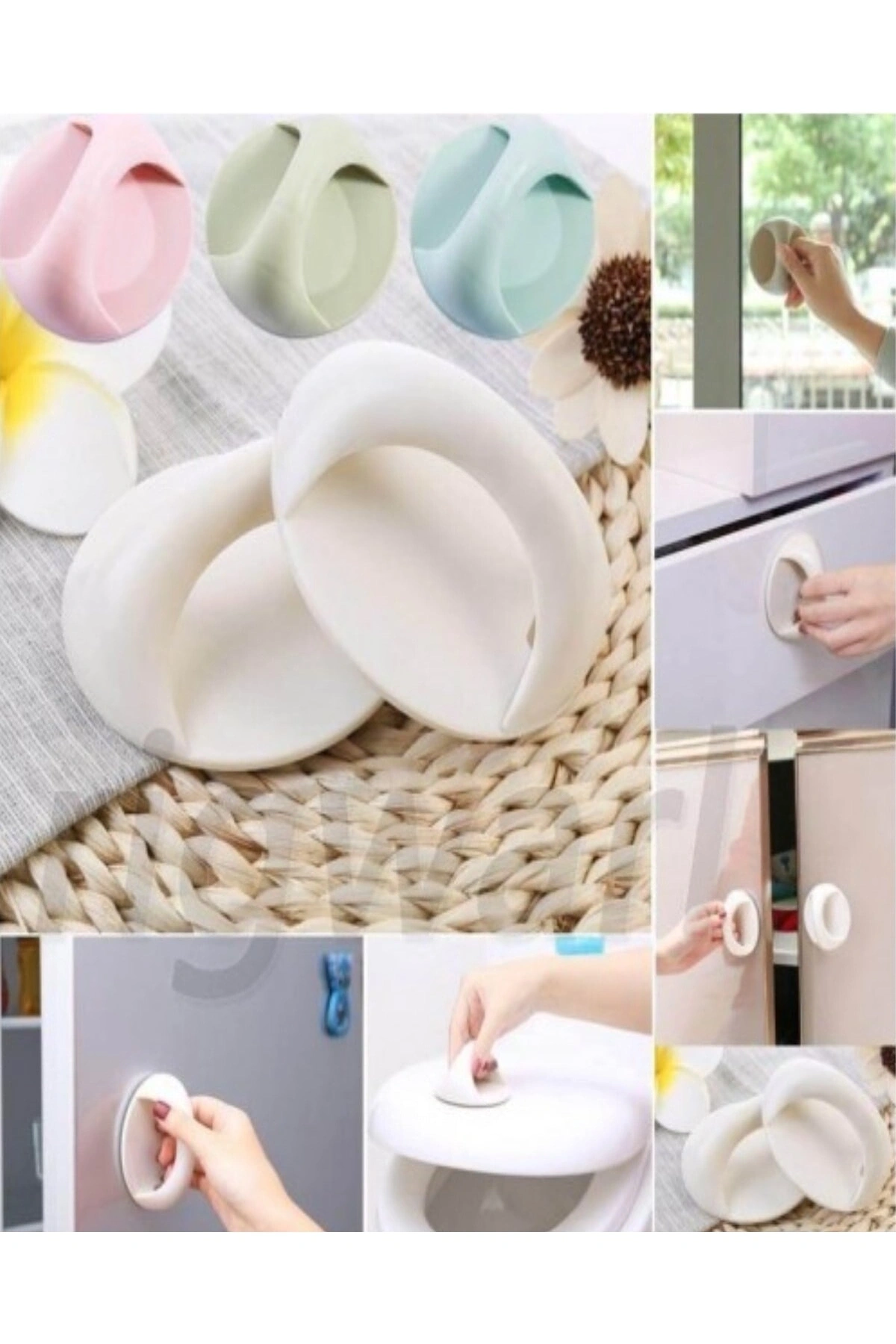 Çok Amaçlı Yapışkanlı Tutacak Kulp 2 Adet Pratik Ev Gereçleri