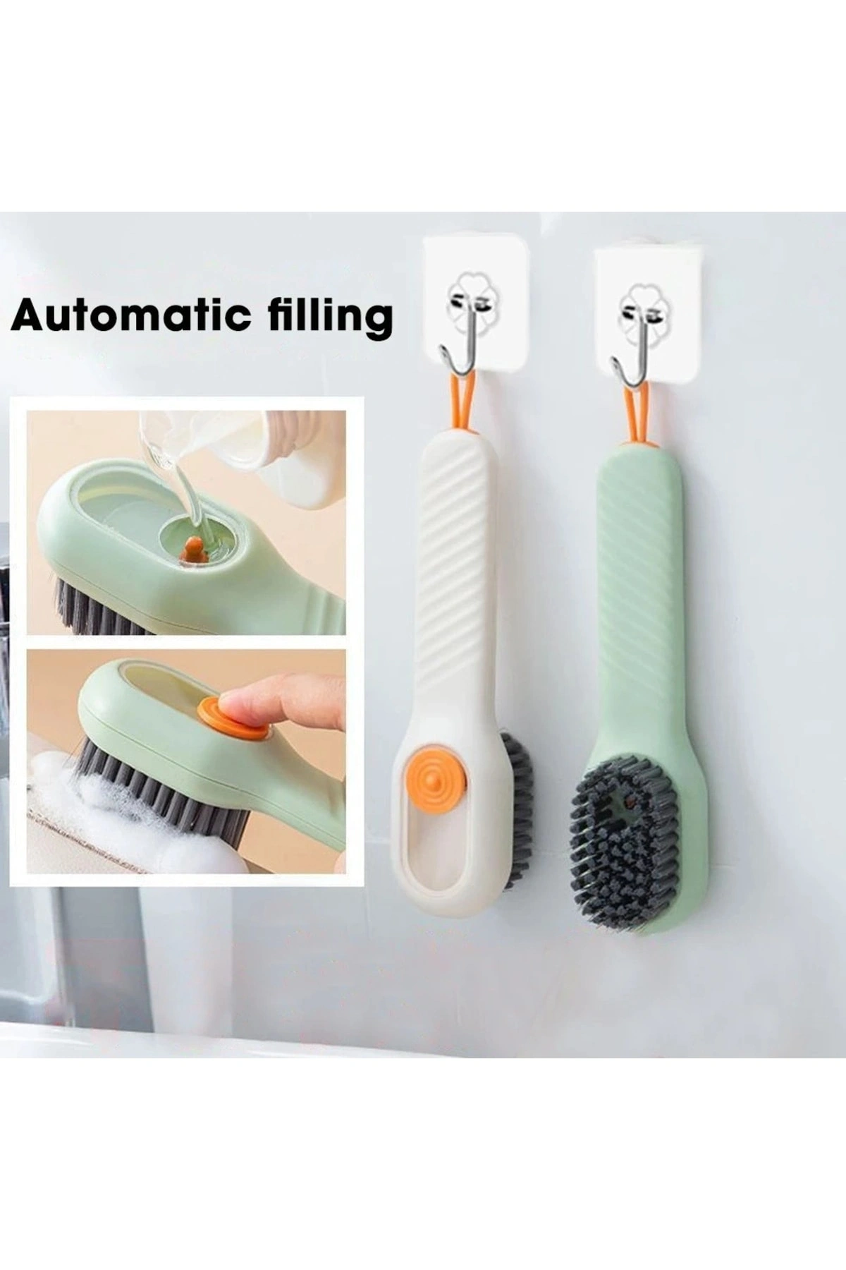Çok Amaçlı Deterjan Hazneli Pratik El Temizlik Fırçası | Ayakkabı Bot Temizleme Yıkama Fırçası