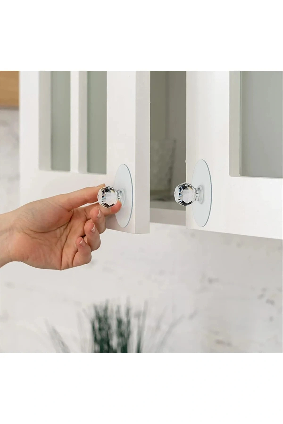 Dolap Çekmece Kulpları Yapışkan Mobilya Kulpu Kristal Mobilya Topuzu 2 Li Paket