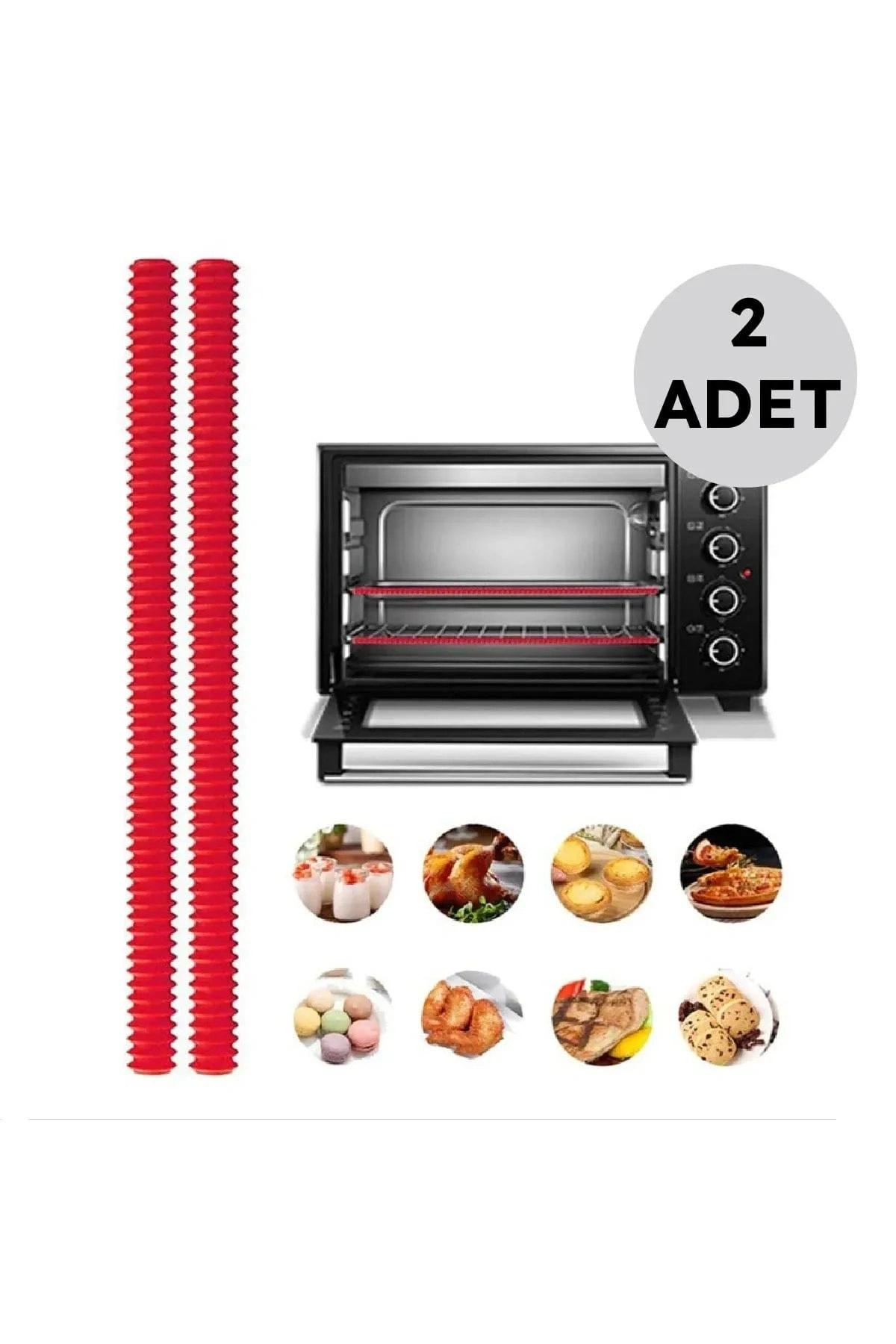 Isıya Dayanıklı Silikon Izgara Fırın Koruyucu Yanma Önleyici Kenar Koruyucu Silikon 2 Li Paket