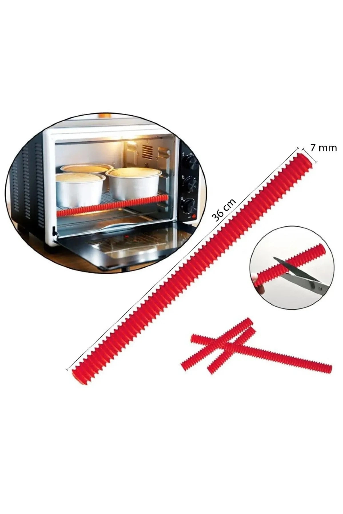 Isıya Dayanıklı Silikon Izgara Fırın Koruyucu Yanma Önleyici Kenar Koruyucu Silikon 2 Li Paket