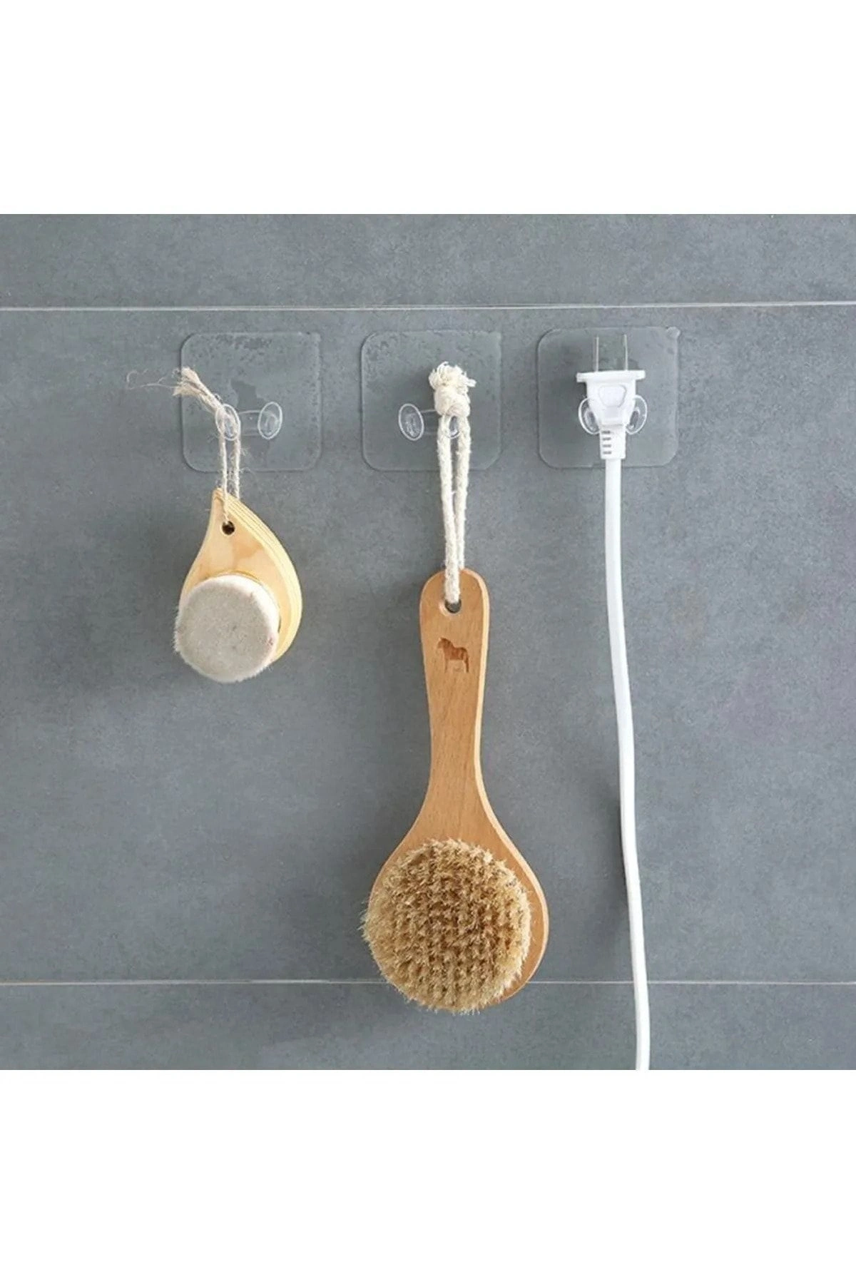 Kendinden Yapışkanlı Şeffaf Kablo Tutucu Diş Fırçası Askısı 5 Adet