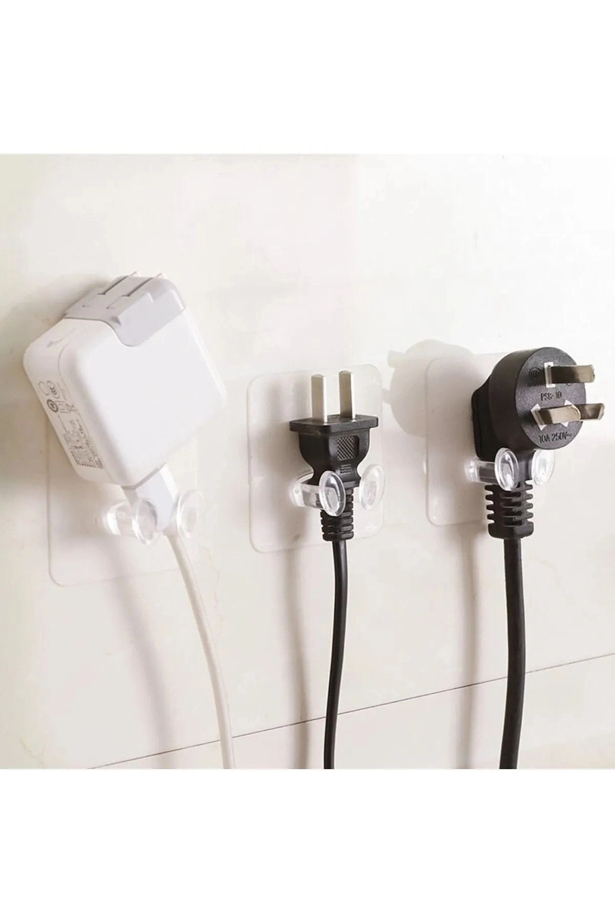 Kendinden Yapışkanlı Şeffaf Kablo Tutucu Diş Fırçası Askısı 5 Adet