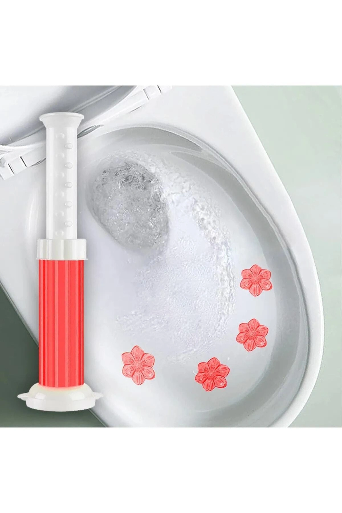 Wc Tuvalet Temizleme Jeli Klozet Jel Blok Koku Giderici Desenli Klozet Jeli Kırmızı 1 Adet