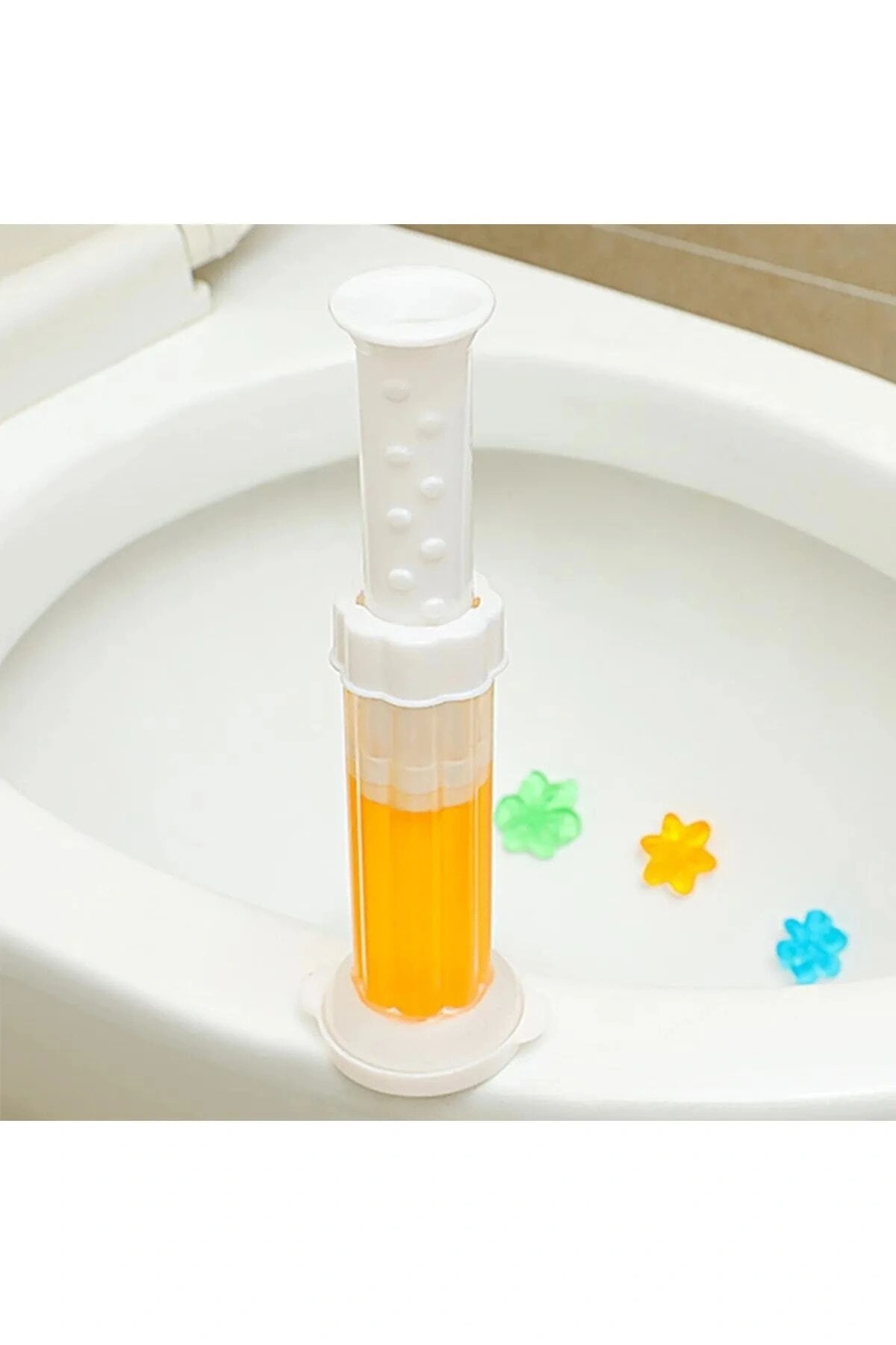 Wc Tuvalet Temizleme Jeli Klozet Jel Blok Koku Giderici Desenli Klozet Jeli Turuncu 1 Adet