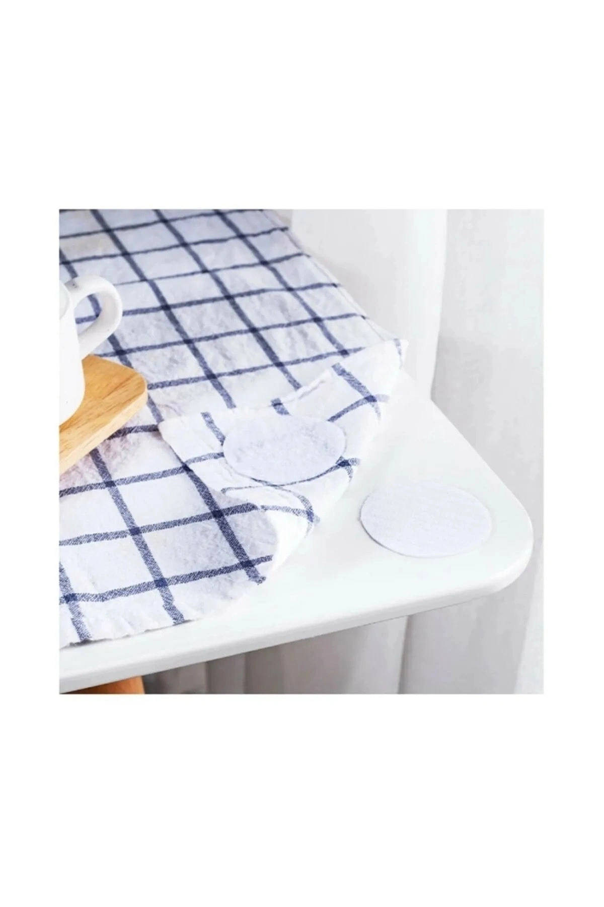 Halı Kaydırmaz Yuvarlak Bant Çarşaf,örtü Kaymasını Önleyici Cırtlı Yapışkan Bant 50 Mm Çap 10lu 1 Ad