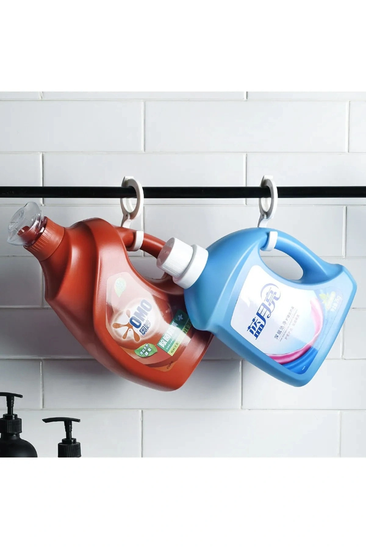 Kelepçeli Askı Pratik Cırt Model Portatif Askı Kancalı Banyo Mutfak Askısı 2 Li Paket 1 Adet