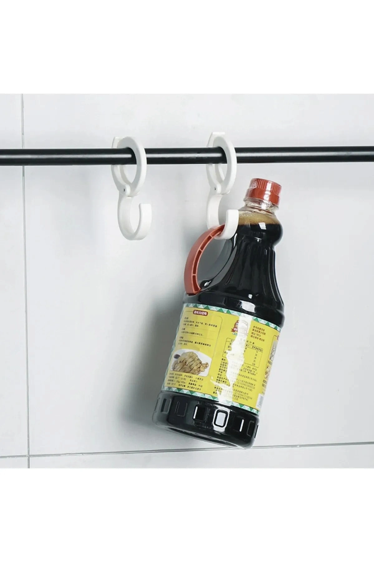 Kelepçeli Askı Pratik Cırt Model Portatif Askı Kancalı Banyo Mutfak Askısı 2 Li Paket 1 Adet