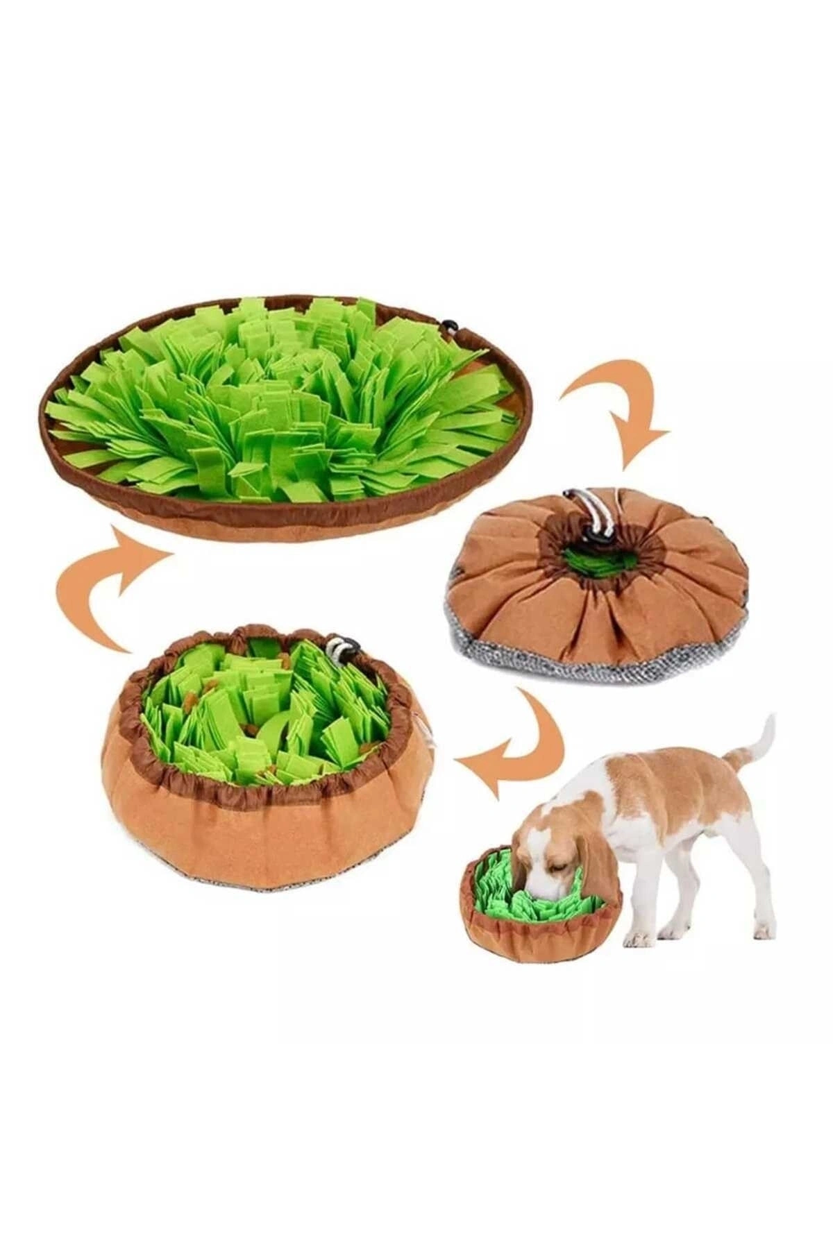 Köpek Yavaş Besleme Matı Mama Bulmaca Matı - Köpek Interaktif Oyuncağı YEŞİL