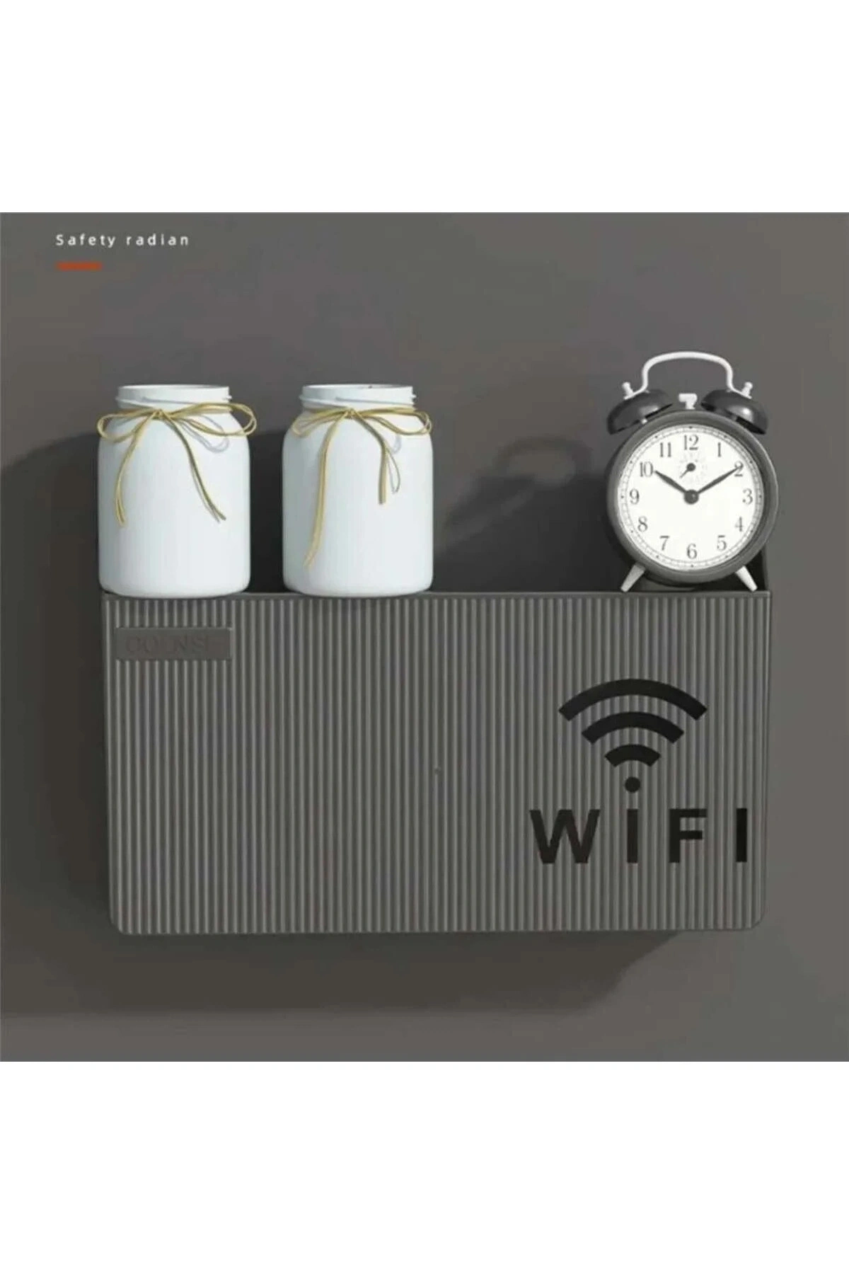 GRİ Wifi Kutusu Duvar Asılabilir Sigorta Ve Modem Saklama Kutusu 25x15x6 Cm