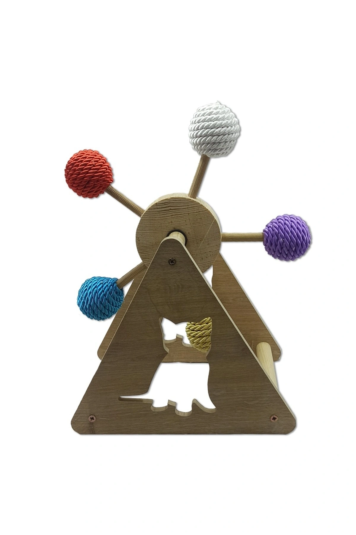 AHŞAP 5 RENKLİ TOPLU KEDİ OYUNCAĞI