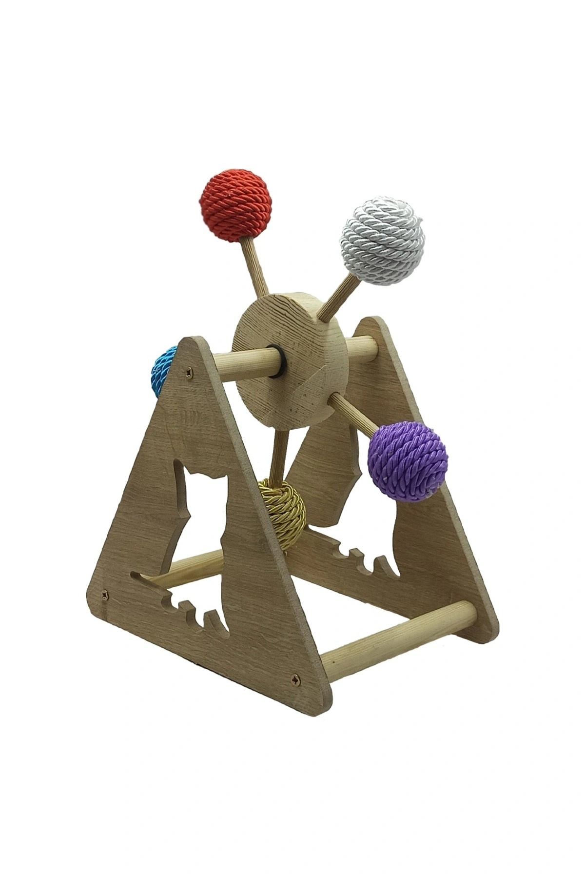 AHŞAP 5 RENKLİ TOPLU KEDİ OYUNCAĞI