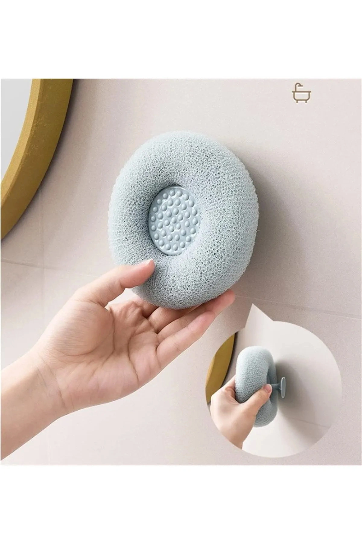 Vantuzlu Banyo Lifi Süngeri Doğal Lif Kabağı Zenginleştirilmiş Kişisel Bakım Temizlik Lifi 1 ADET