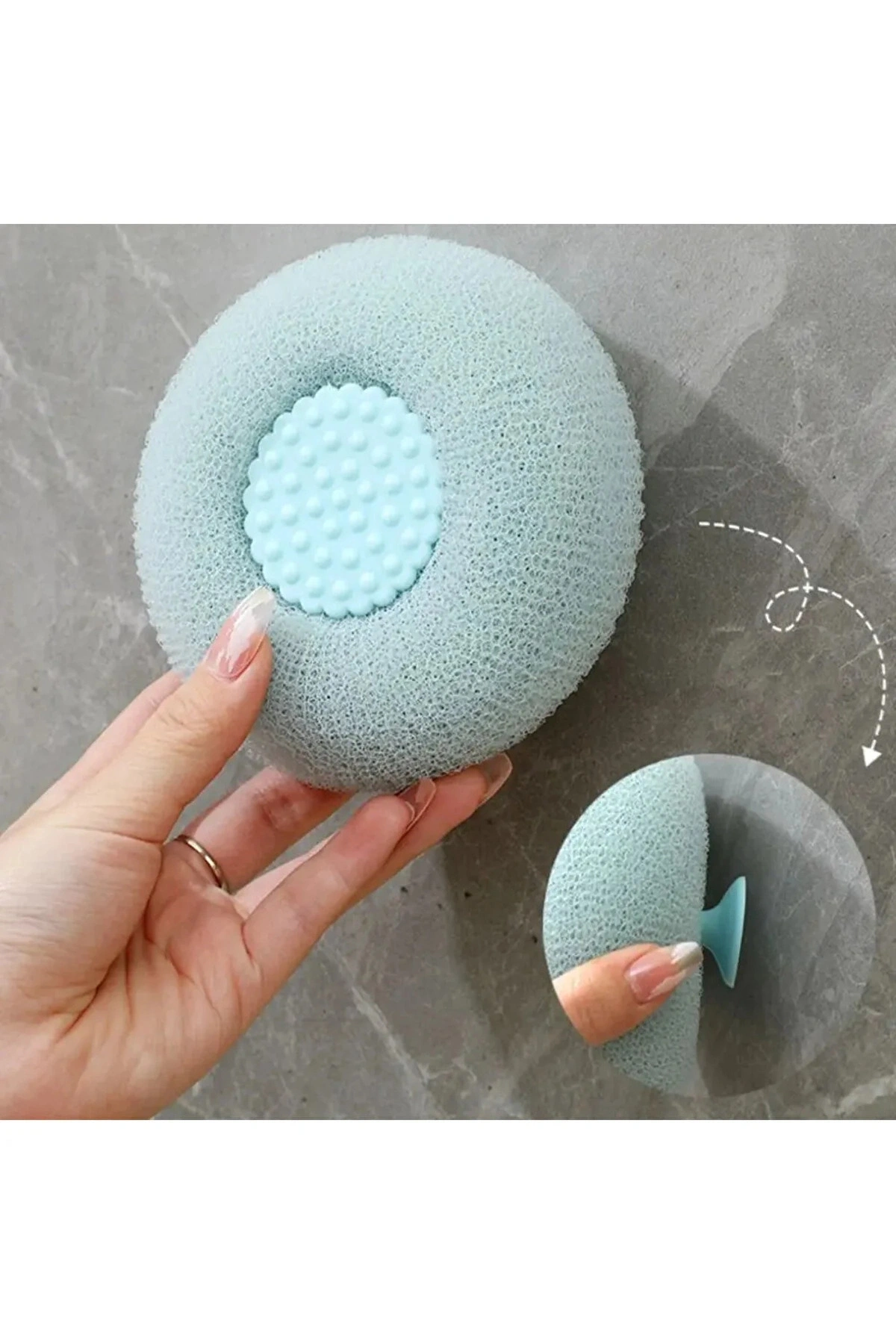 Vantuzlu Banyo Lifi Süngeri Doğal Lif Kabağı Zenginleştirilmiş Kişisel Bakım Temizlik Lifi 1 ADET