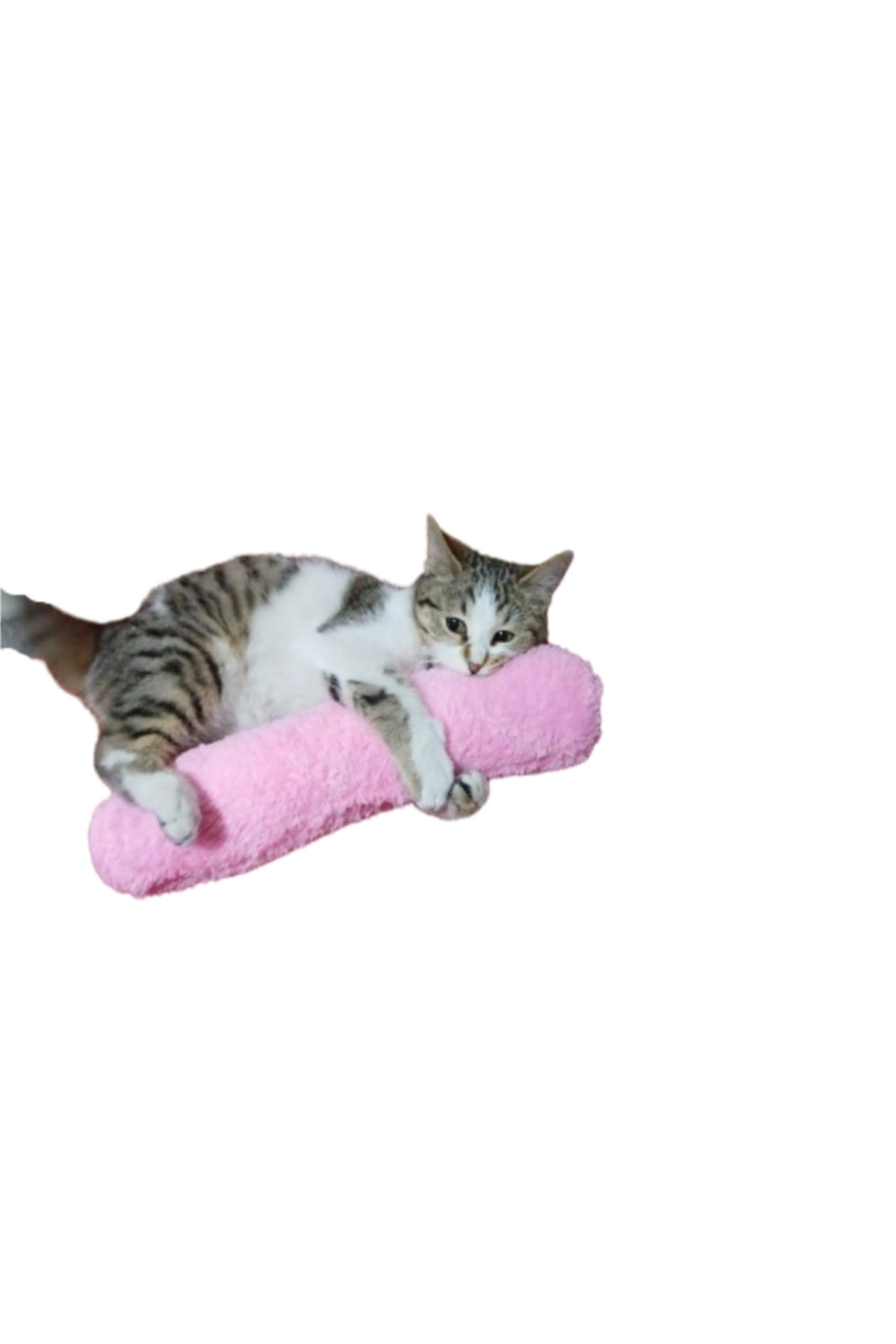 Kedi Oyuncağı Sarılma Yastığı Uyku Oyuncağı Kedi Otlu 30 Cm Peluş ( 1 Adet ) Pembe
