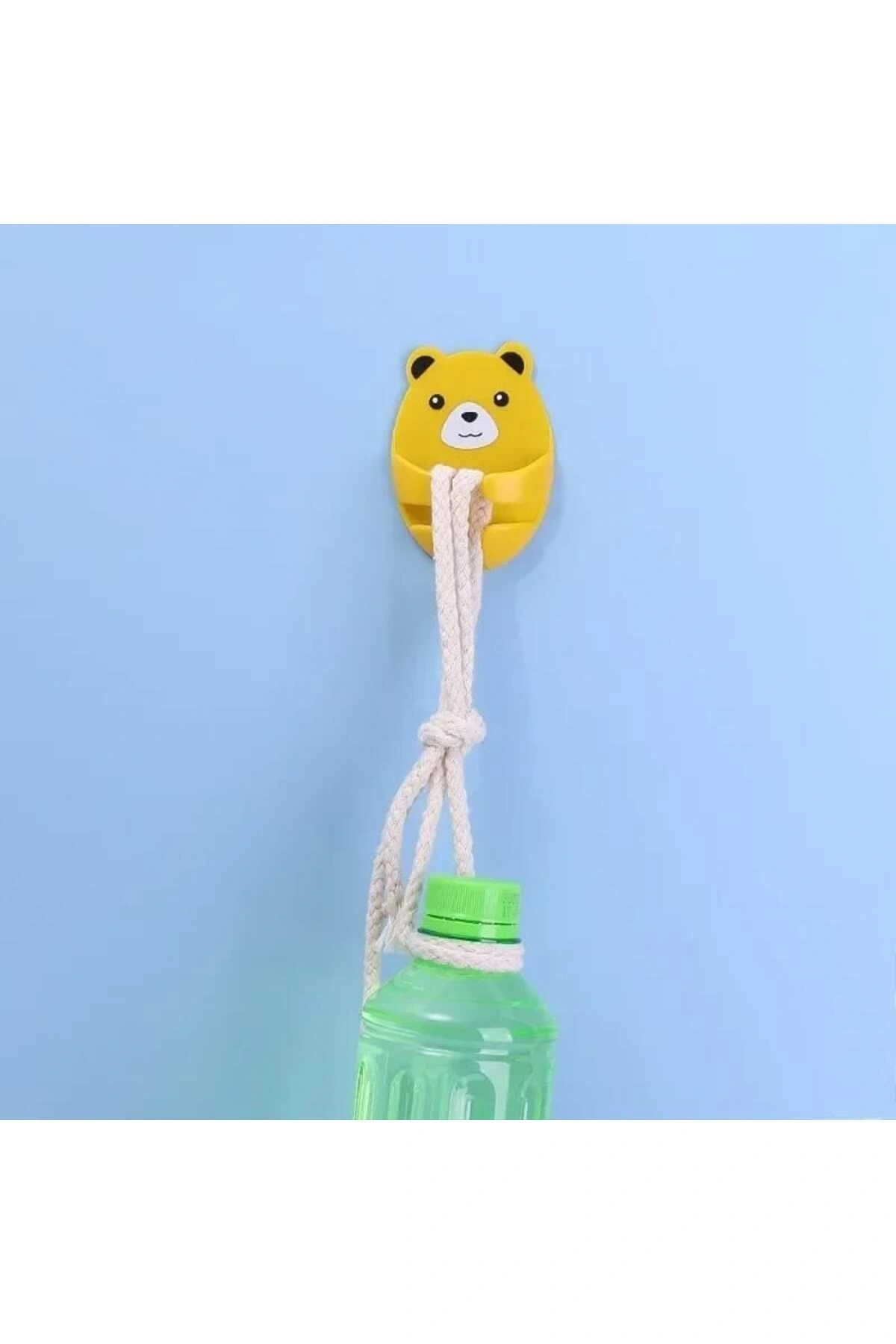 4 Adet Kendinden Yapışkanlı Ayı Desenli Fiş Askısı Priz Soket Kablo Tutucu