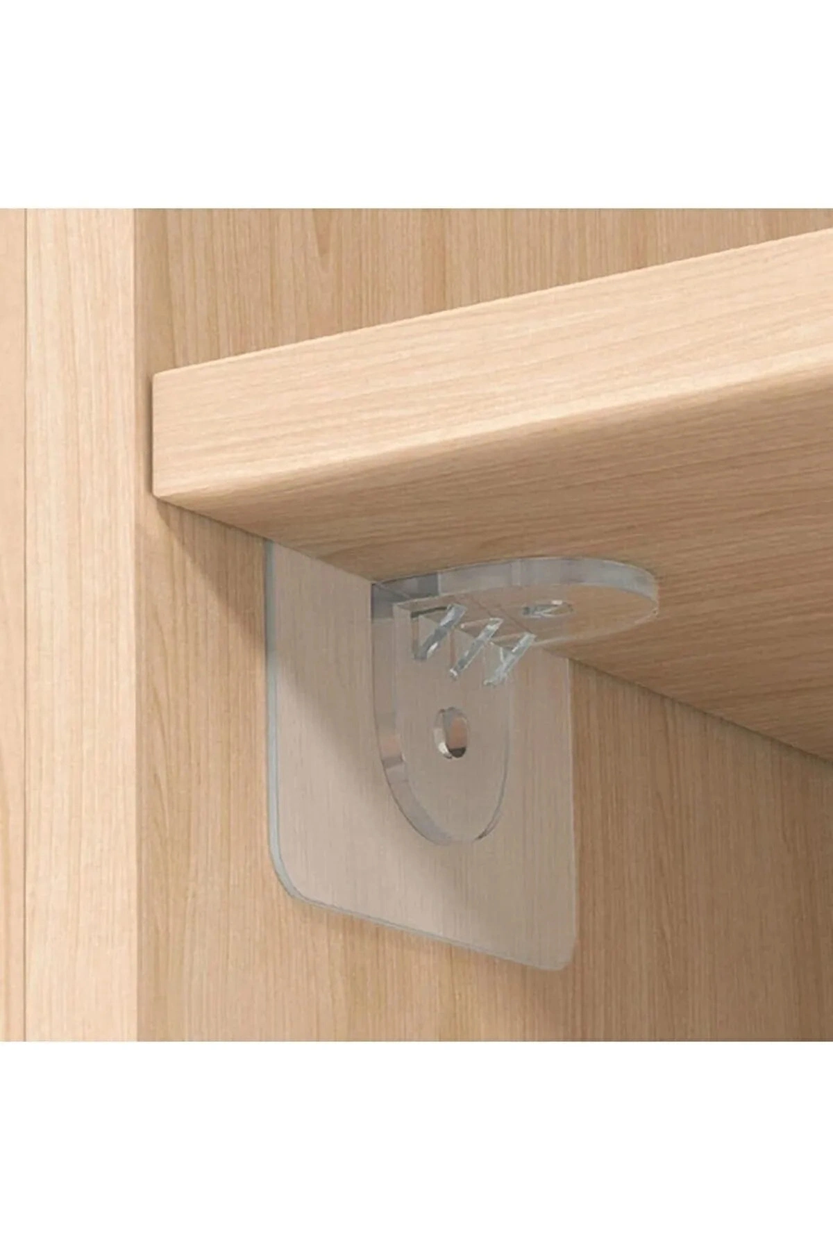 Raf Tutucu Dolap Içi Raf Ayırıcı Raf Destekleyici Yapışkan Pratik Raf Tutucu Portatif Menteşe 4 Adet