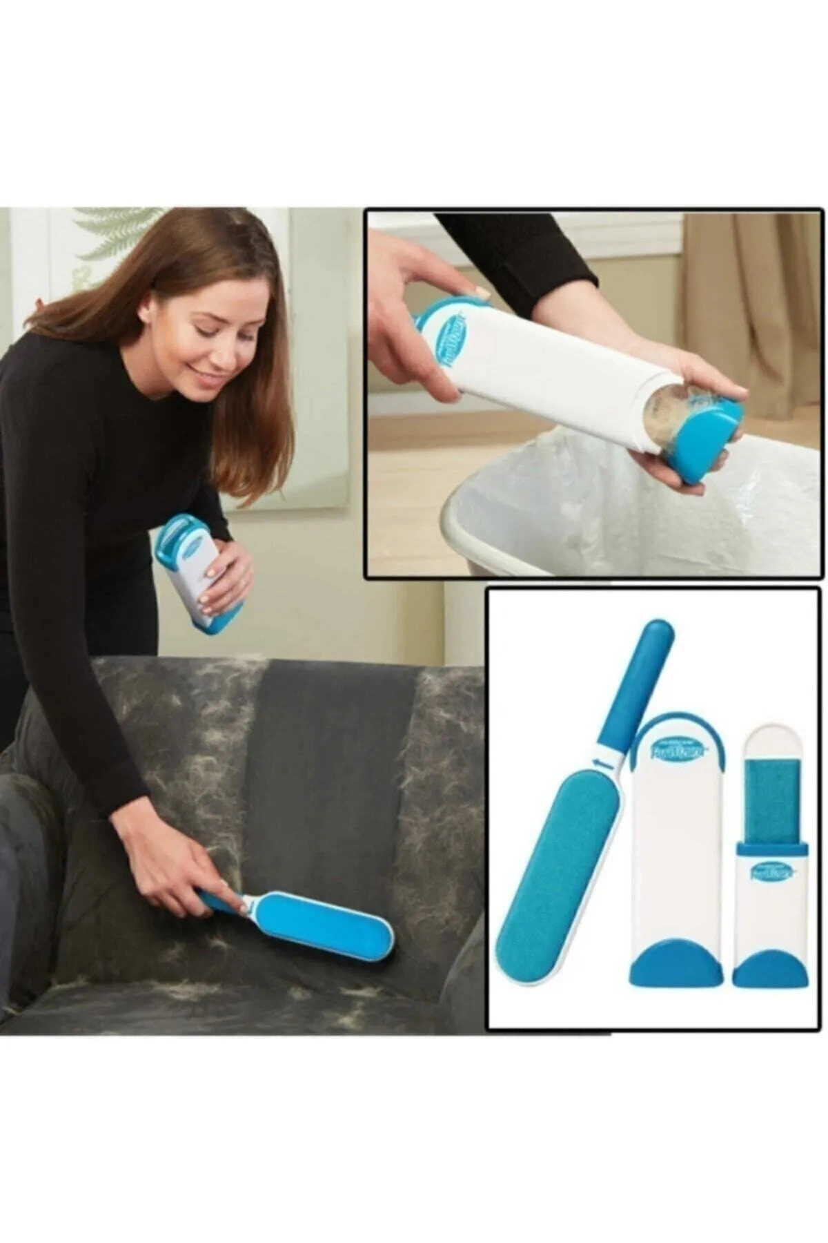 Sihirli 2li Set Tüy Kıl Toplayıcı Tarak Toplama Tarağı Kedi Köpek Fırçası Toz Temizleyici