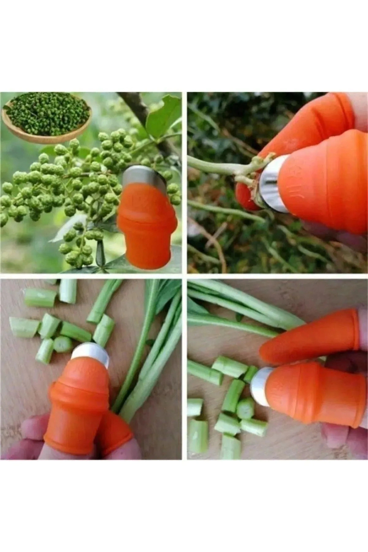 Pratik Baş Parmak Koruyucu Eldiven Sebze Meyve Soyucu Kesme Ayıklayıcı Silikon Aparat L BEDEN