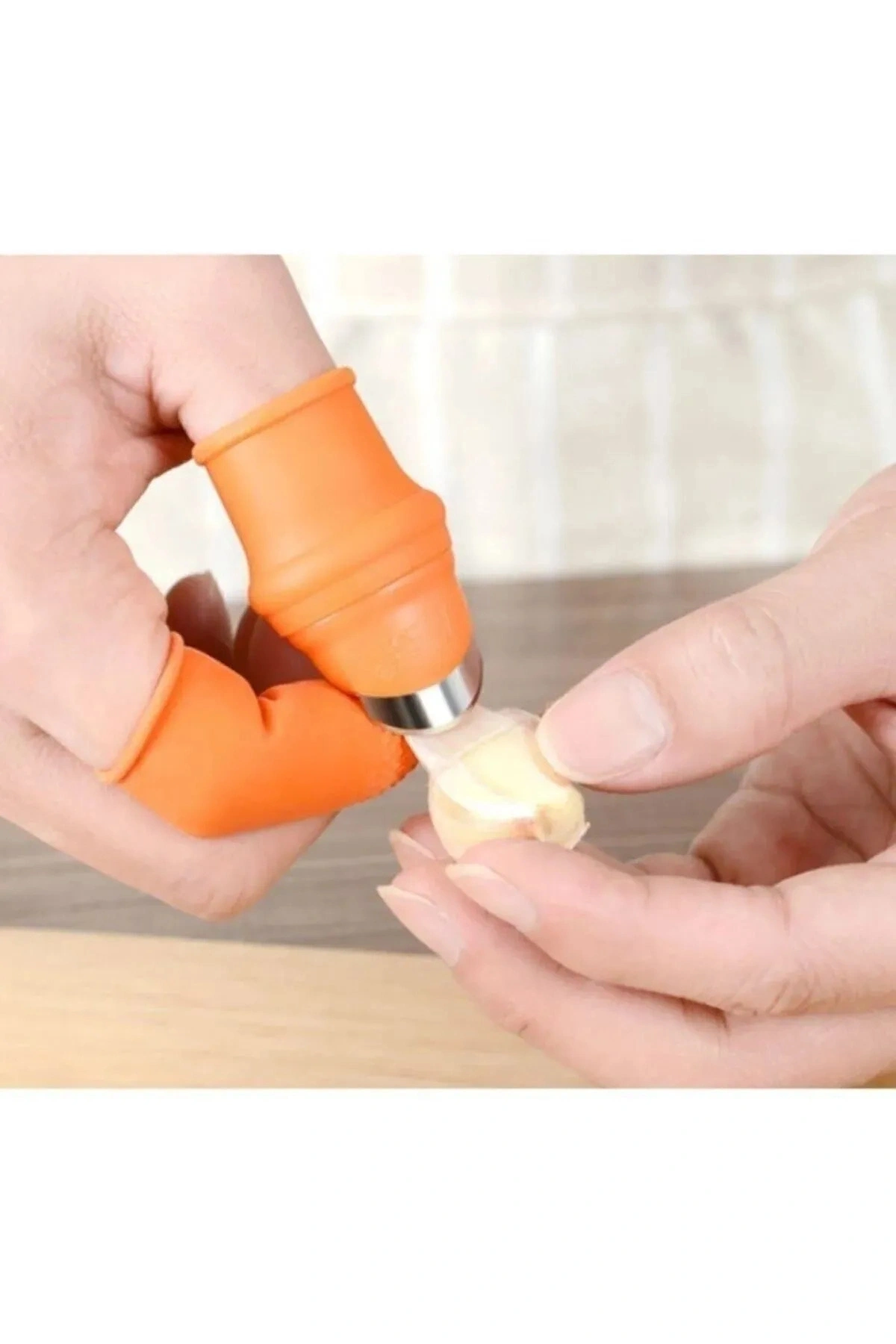 Pratik Baş Parmak Koruyucu Eldiven Sebze Meyve Soyucu Kesme Ayıklayıcı Silikon Aparat L BEDEN