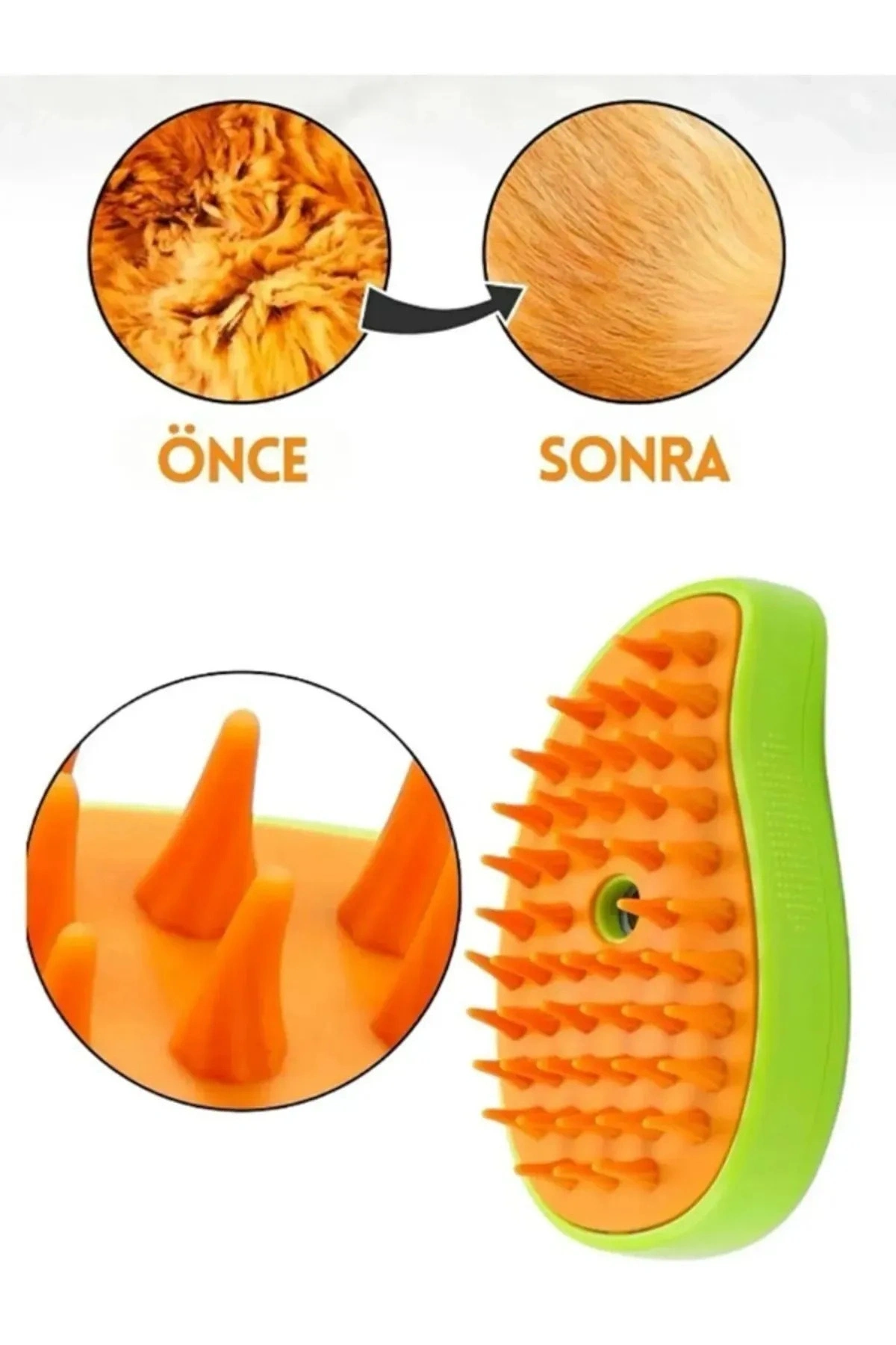 Buharlı Kedi & Köpek Yıkama Fırçası Tarağı Yumuşak Silikon