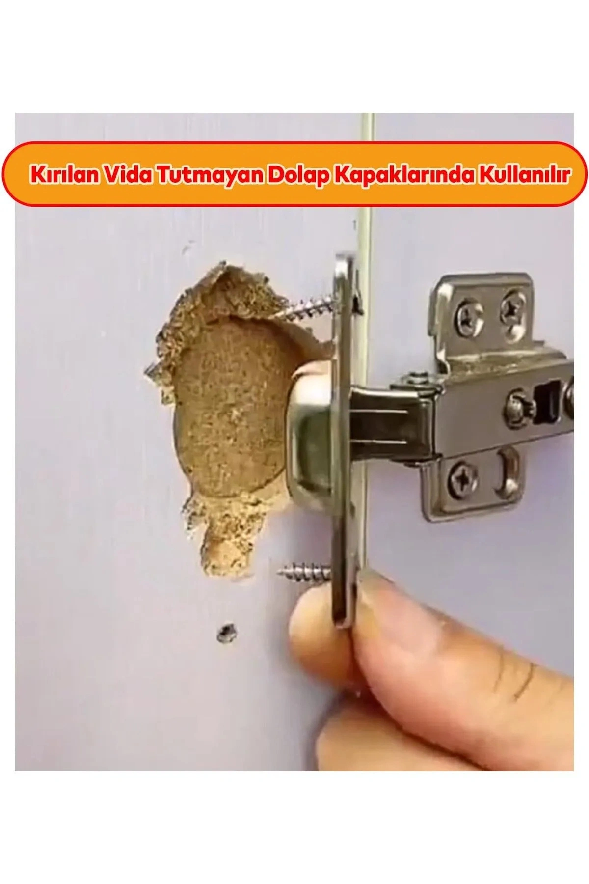 Menteşe Tamir Sacı Pratik Paslanmaz Dolap Tamir Onarım Kiti Kapak Menteşe Tamir Onarım Seti 2 Adet