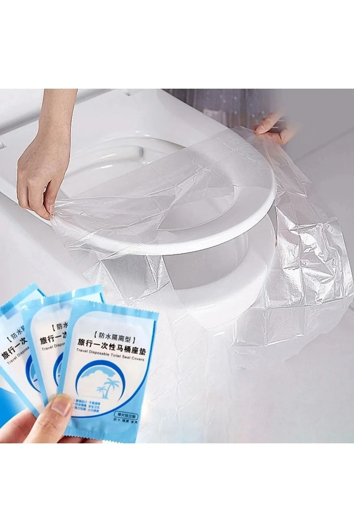 50 Adet Tek Kullanımlık Klozet Örtüsü Klozet Poşeti Klozet Kapak Örtüsü Dispenseri