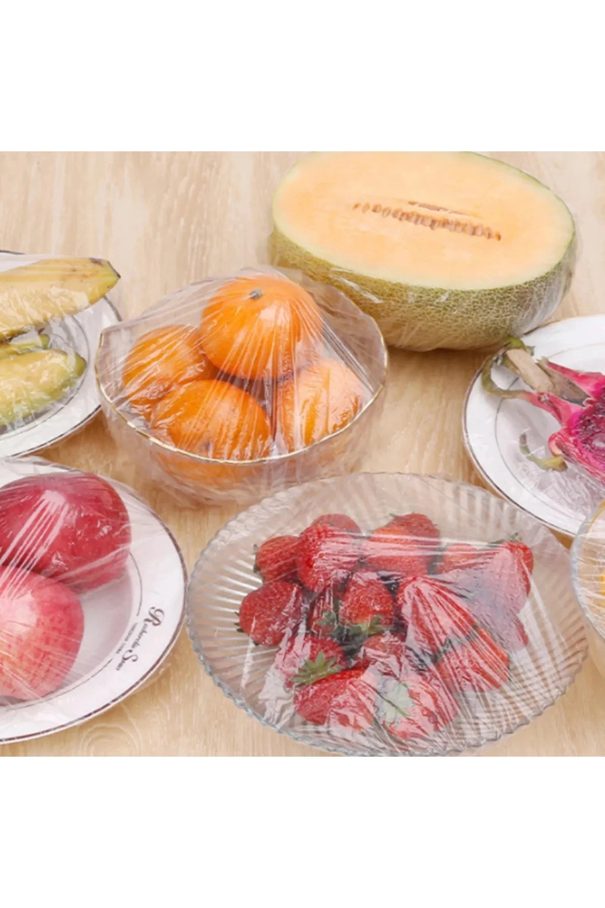 100 Adet Yeniden Kullanılabilir Gıda Saklama Kâse Tabak Tencereler Için Ayarlanabilir Gıda Bonesi