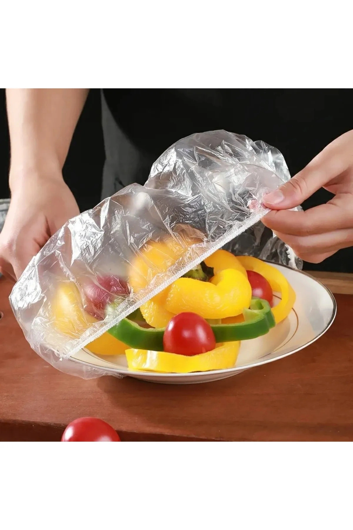 100 Adet Yeniden Kullanılabilir Gıda Saklama Kâse Tabak Tencereler Için Ayarlanabilir Gıda Bonesi