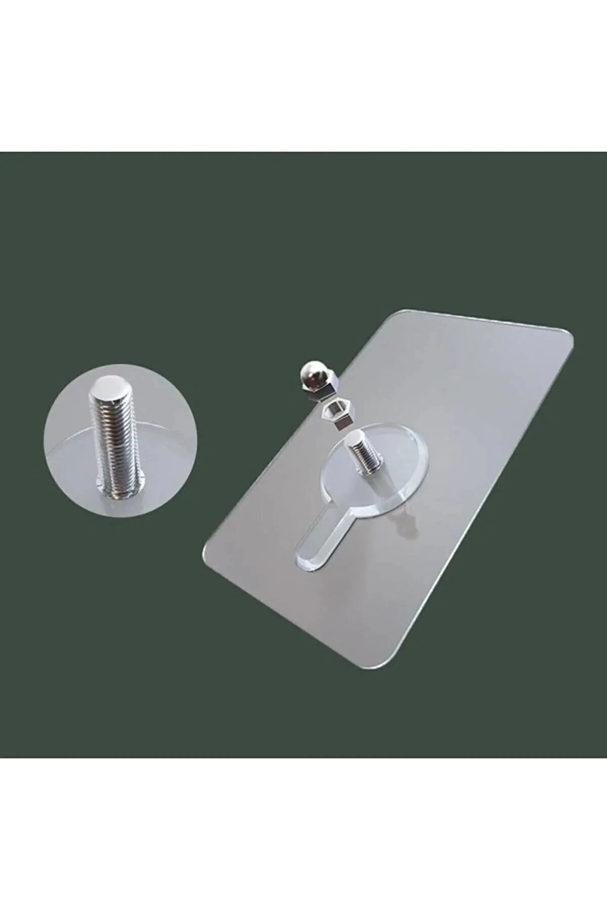 Kapı Arkası Elbise Askısı Kendinden Yapışkanlı Şeffaf Vidalı Havlu Askısı 4 Adet