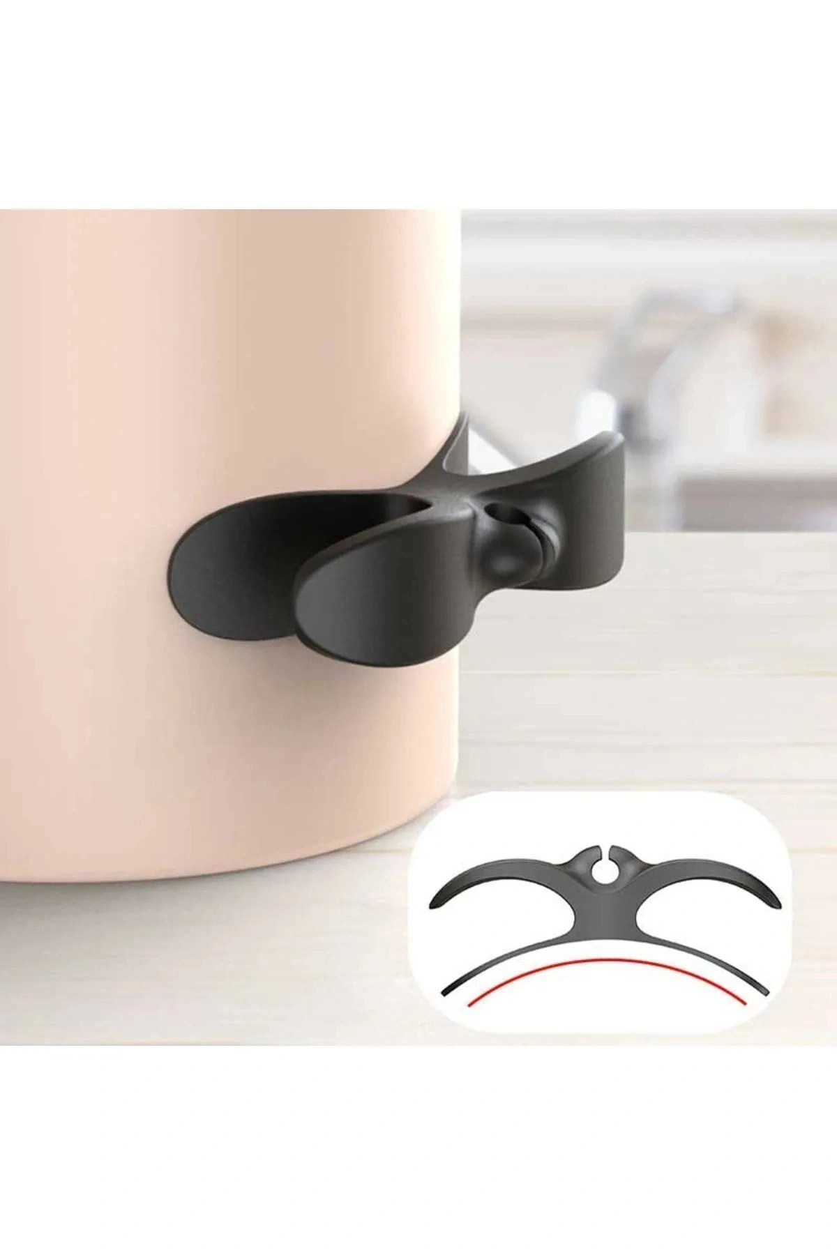 Yapışkanlı Airfryer Kablo Düzenleyici Çok Amaçlı Kablo Tutucu Kablo Toparlayıcı SİYAH  (2 ADET)