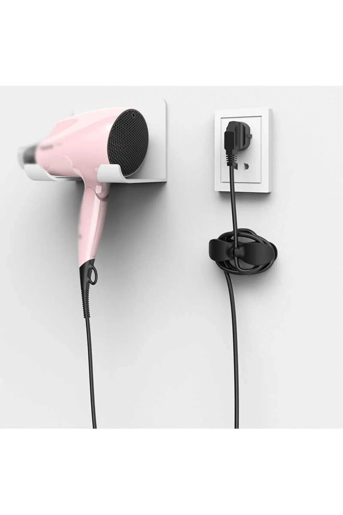 Yapışkanlı Airfryer Kablo Düzenleyici Çok Amaçlı Kablo Tutucu Kablo Toparlayıcı SİYAH  (2 ADET)