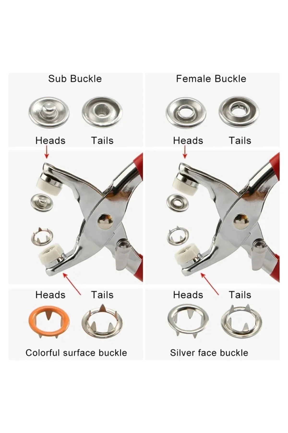 9.5 Mm Plastik Çıt Çıt, El Pensesi, Set- Gömlek Ve Bebe Çıtçıt Montaj Seti Düğme Pensesi