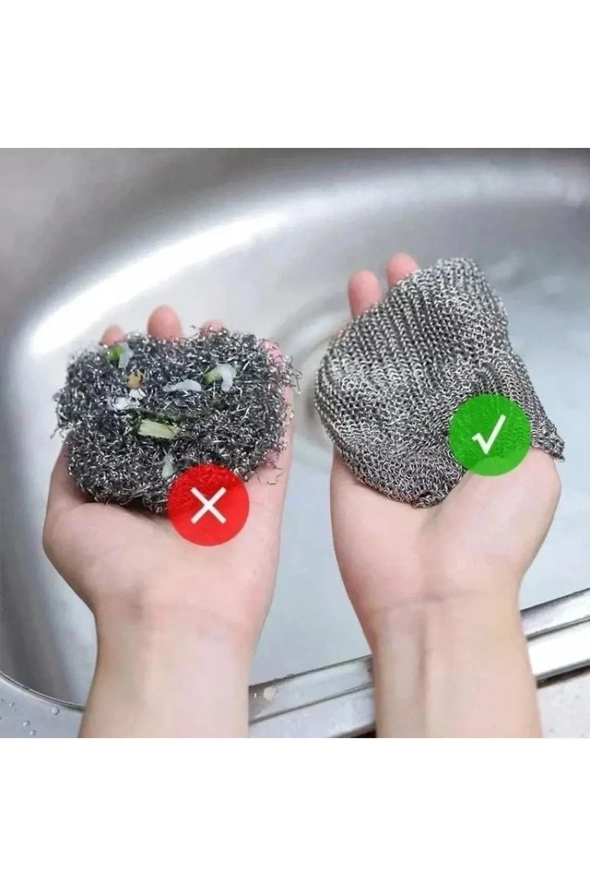 Telli Bulaşık Bezi Ovma Teli ve Çok Amaçlı Multi İnce Temizlik Fırçası 4  ADET