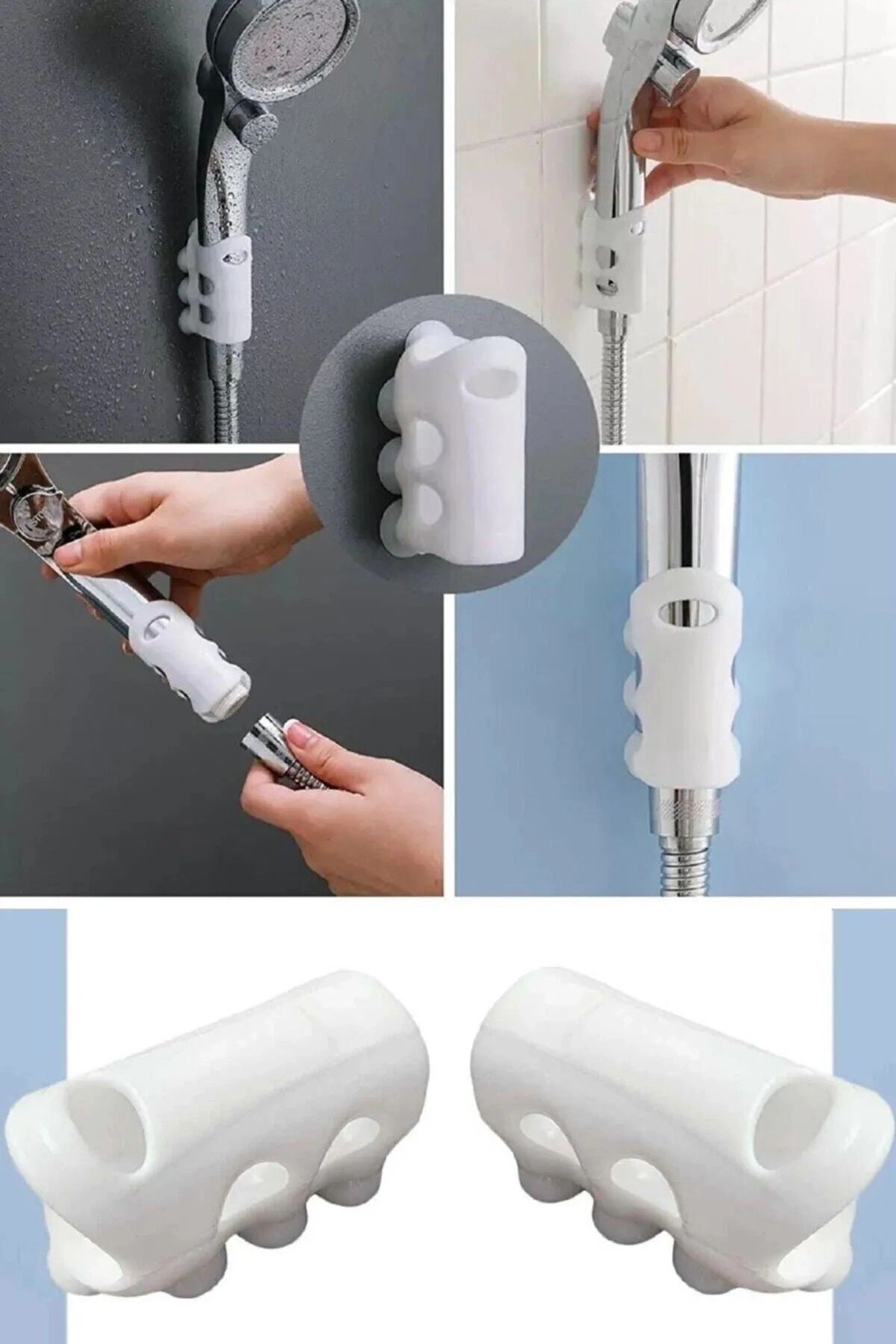 Vantuzlu Duş Başlığı Tutacağı Silikon Vantuzlu Banyo Başlığı Askı Tutucu Kanca Vakumlu Tutucu Aparat