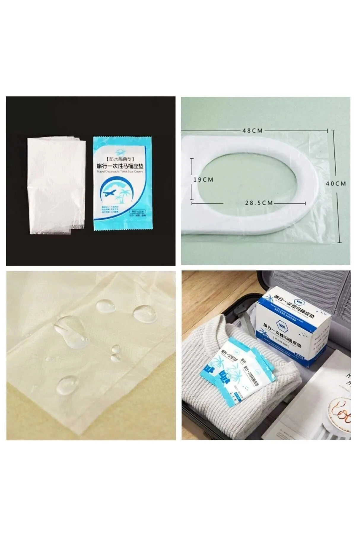 100 Adet Tek Kullanımlık Klozet Örtüsü Klozet Poşeti Klozet Kapak Örtüsü Dispenseri