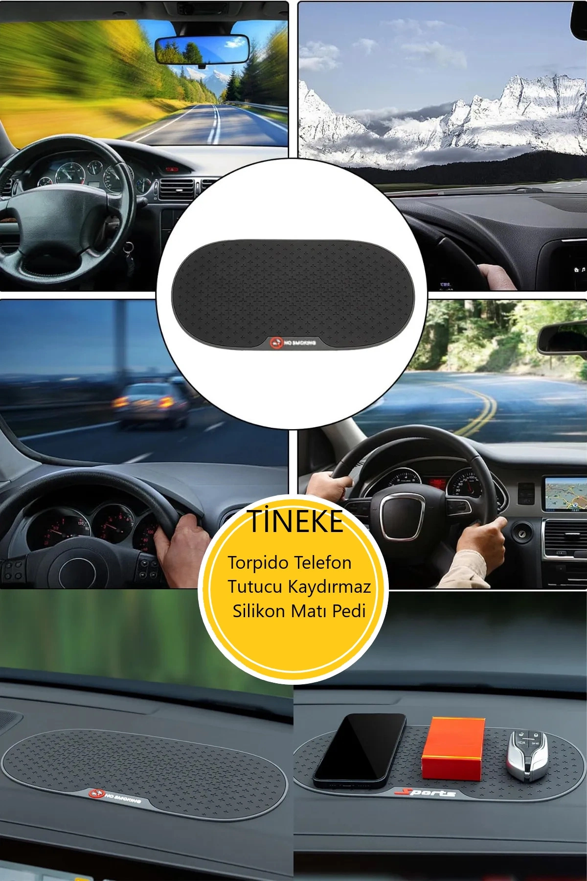 Araç Içi Torpido Kaydırmaz Telefon Tutucu Teleskopik Araba Silikon Telefon Tutucu Mat