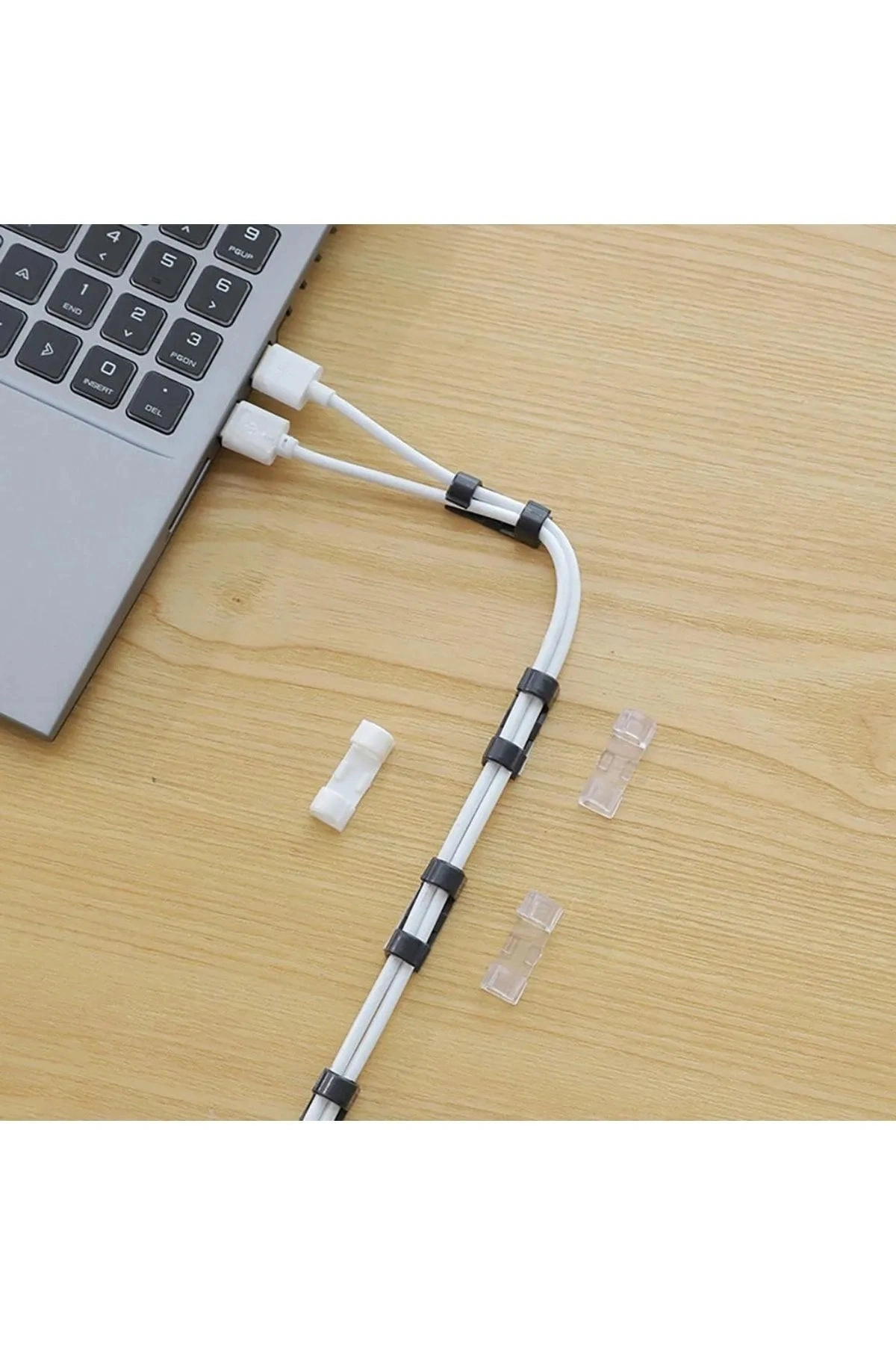 Kablo Düzenleyici Klipsler  Sabitleyici Duvar Fayans Cam Kablo Tutucu Yapışkanlı   20 Adet